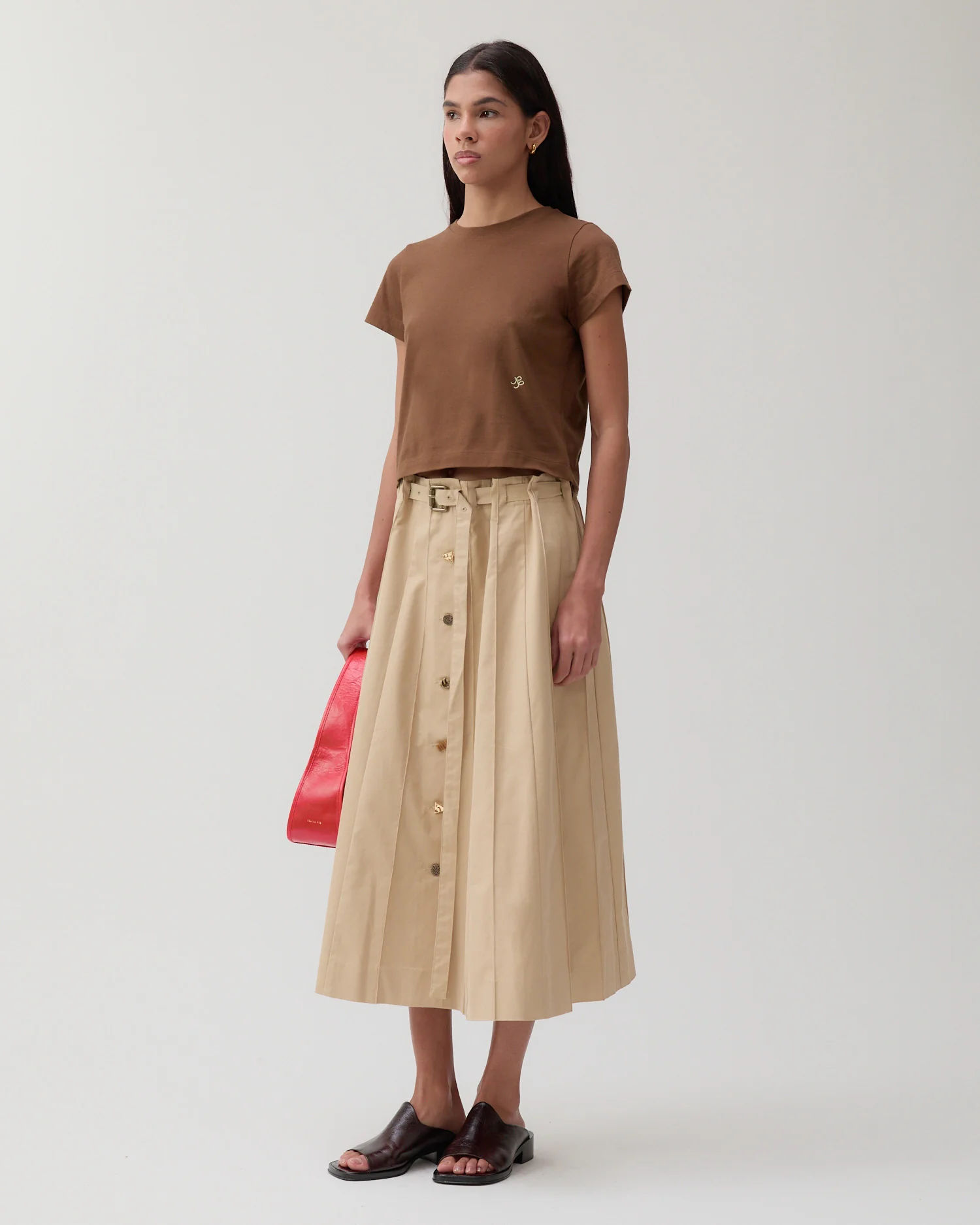 Adina T-Shirt Organic Cotton Jersey Brown - Image 3