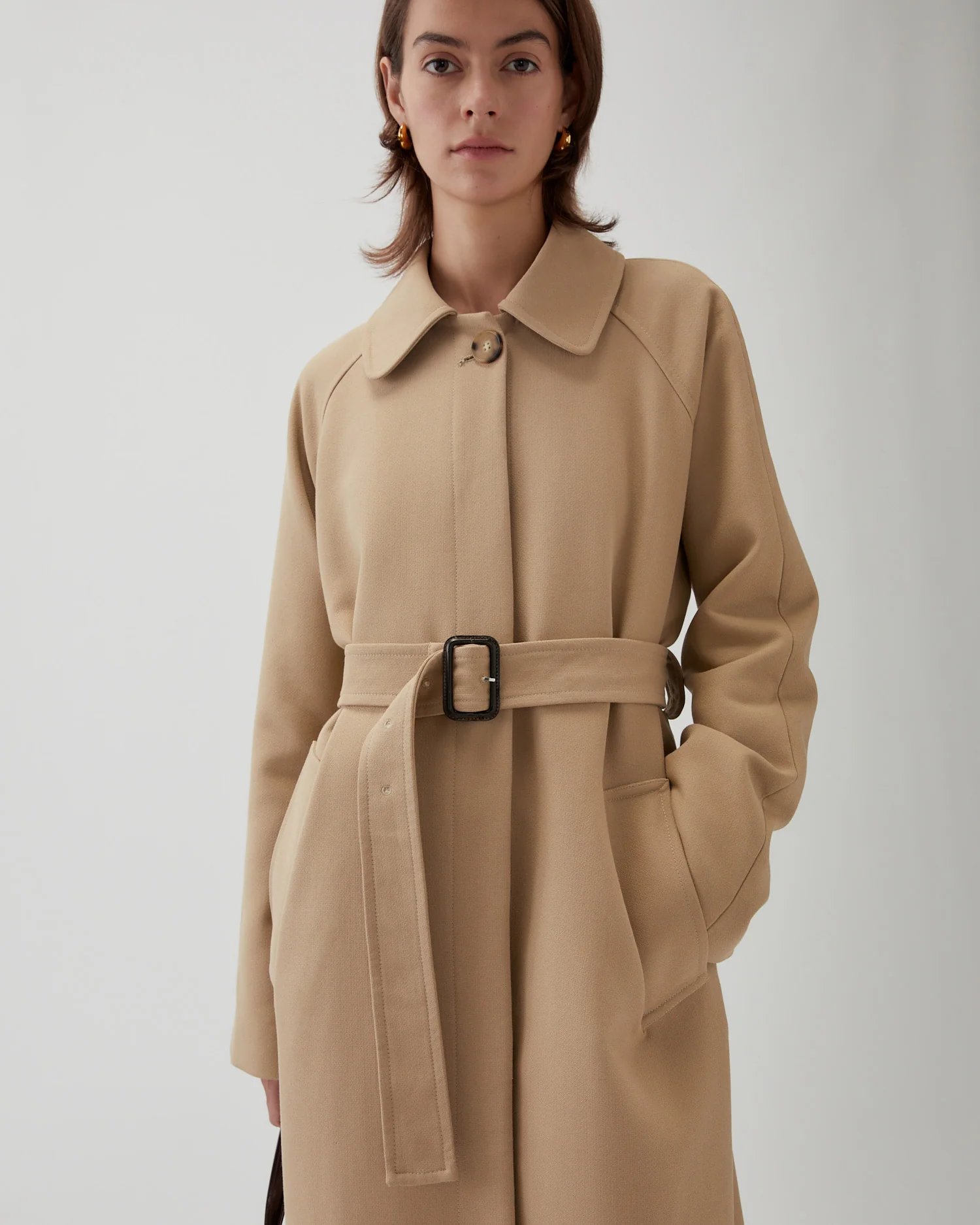 Alice Coat Cotton Silk Double-face Beige - Image 4