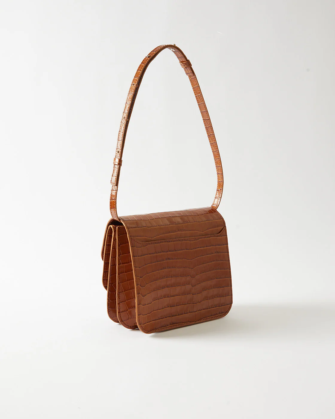 Ana Bag Leather Emboss Croc Caramel - Image 4