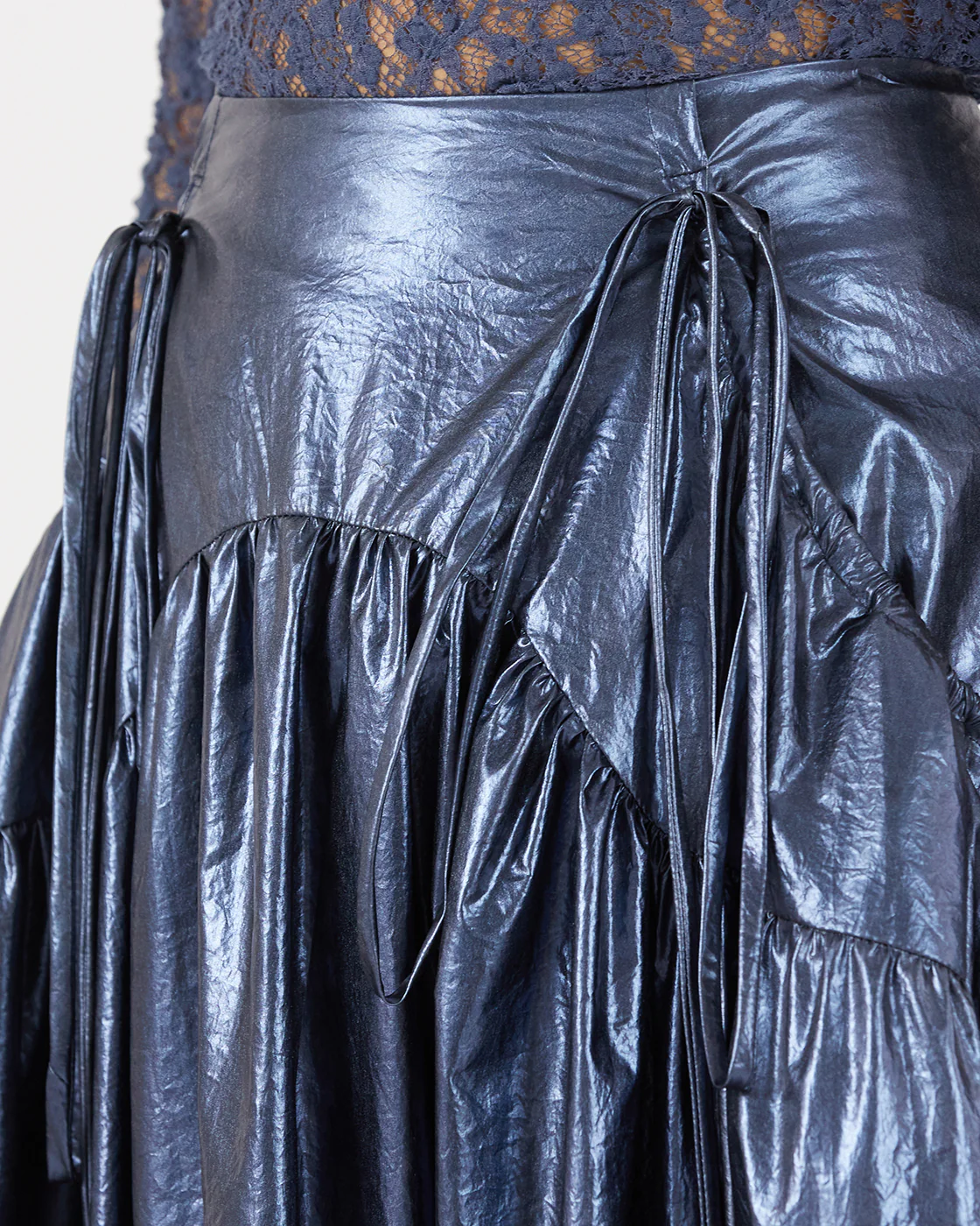 Anika Skirt Lamé Metallic Navy - Image 3