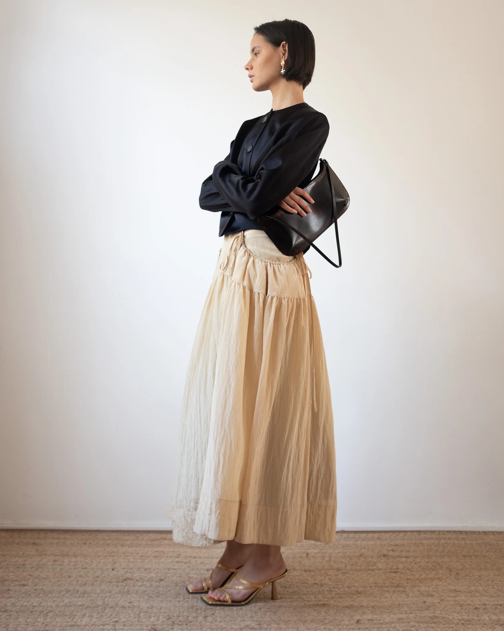 Anika Skirt Viscose Blend Sand - Image 2