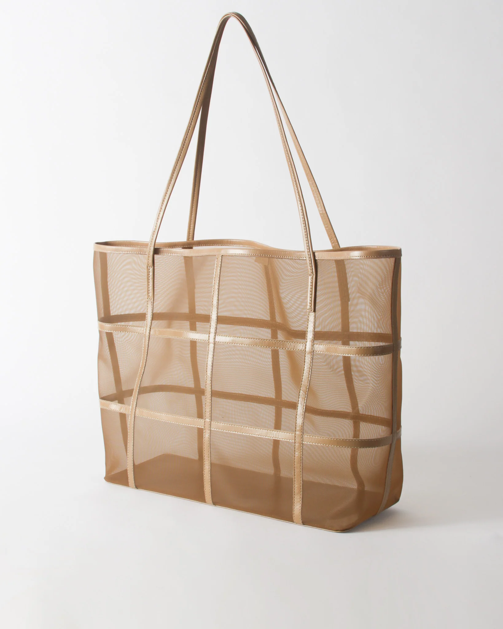 Ariah Tote Mesh + Leather Cappuccino - Image 3