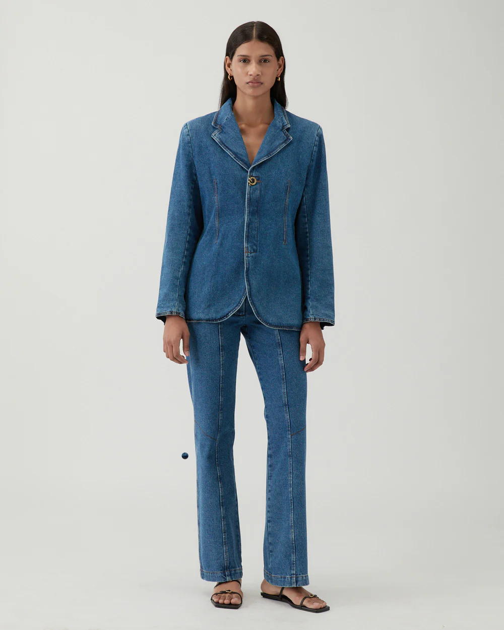 Athena Trousers Organic Cotton Denim Blue - Image 4