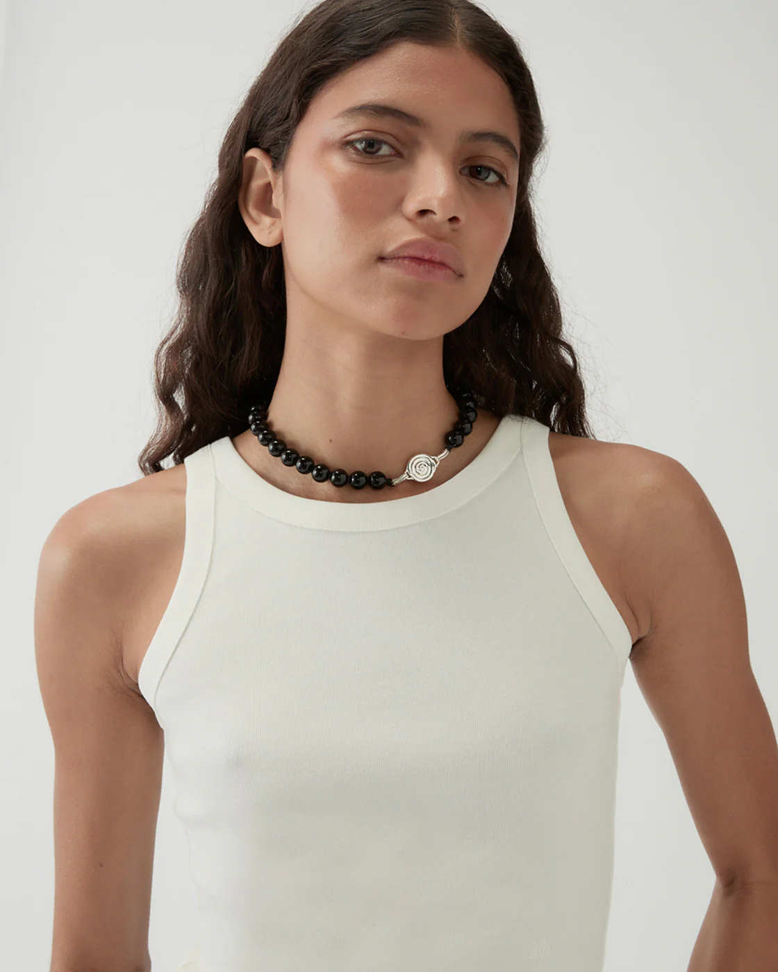 Bailey Tank Cotton Blend Jersey Off-White - Image 3