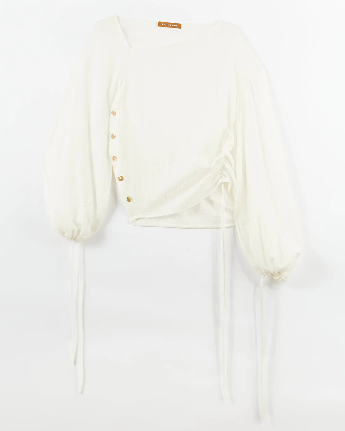 Birdie Top Cotton Stripe Off-White - Image 7