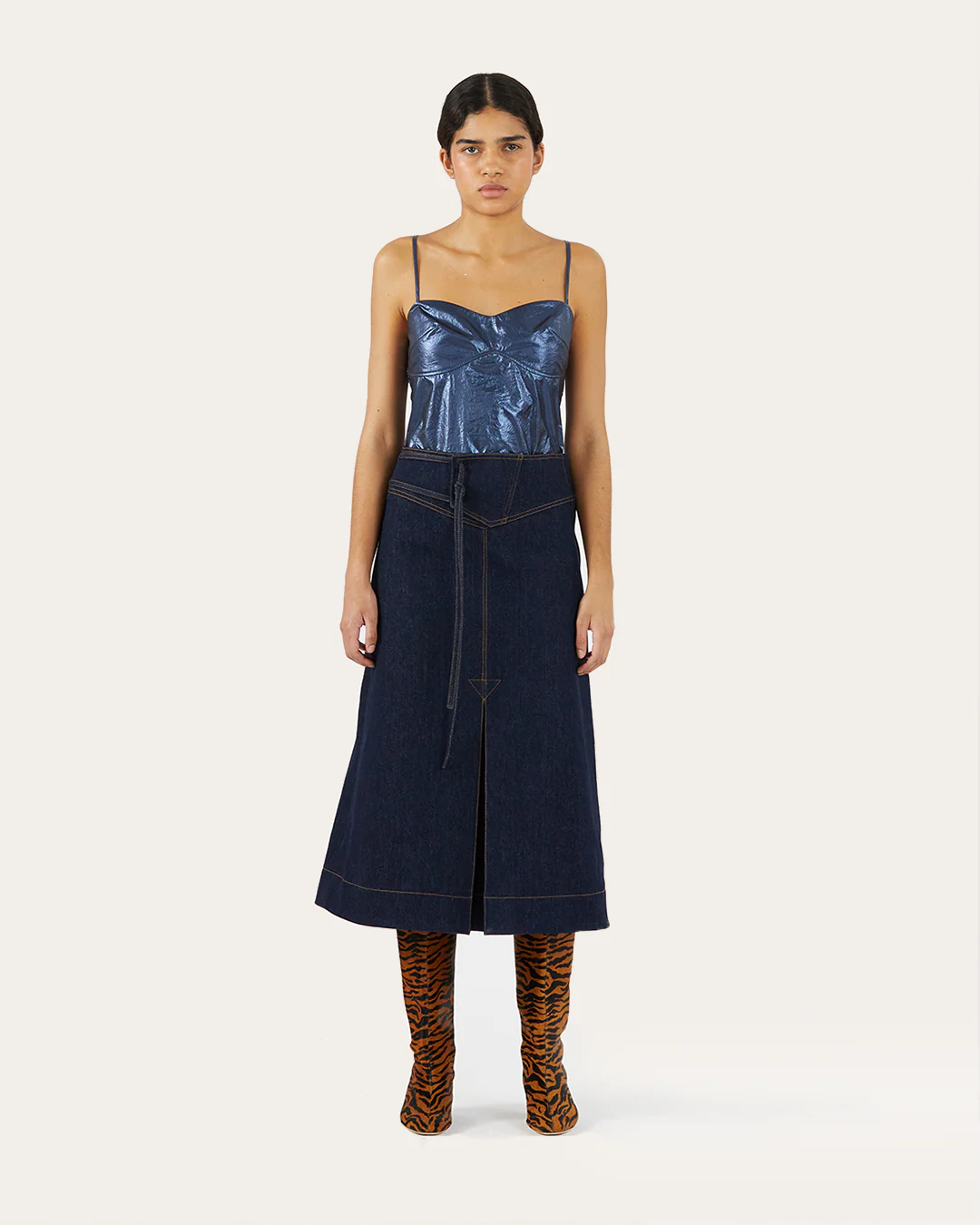 Boone Skirt Organic Cotton Denim Indigo