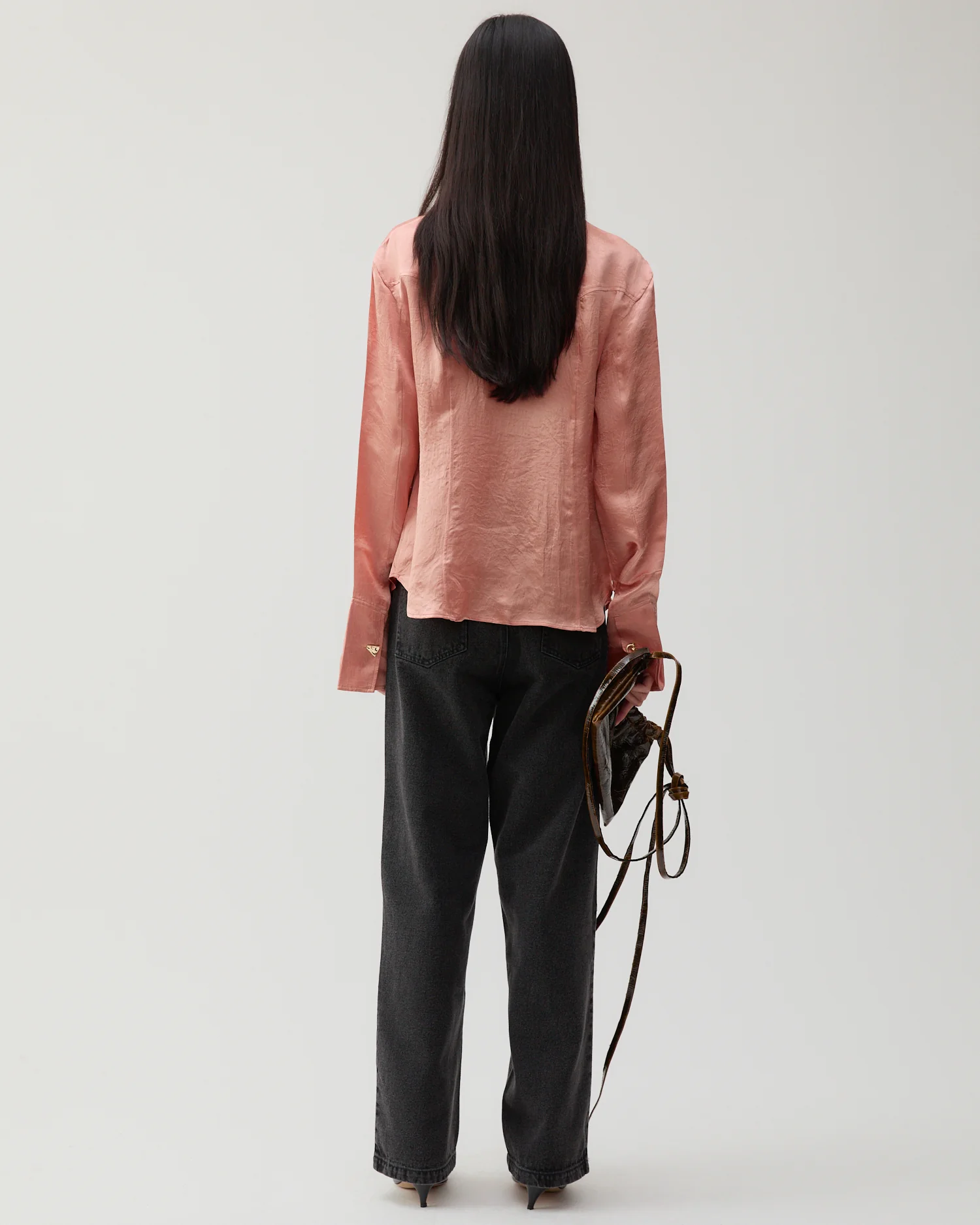 Camille Shirt Acetate Satin Pink - Image 3