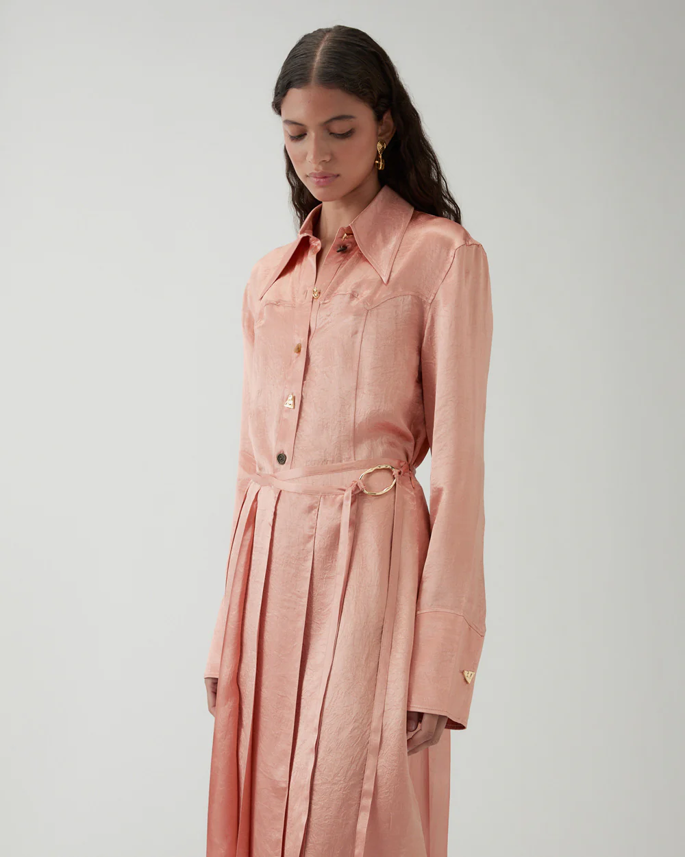 Camille Shirt Acetate Satin Pink - Image 8