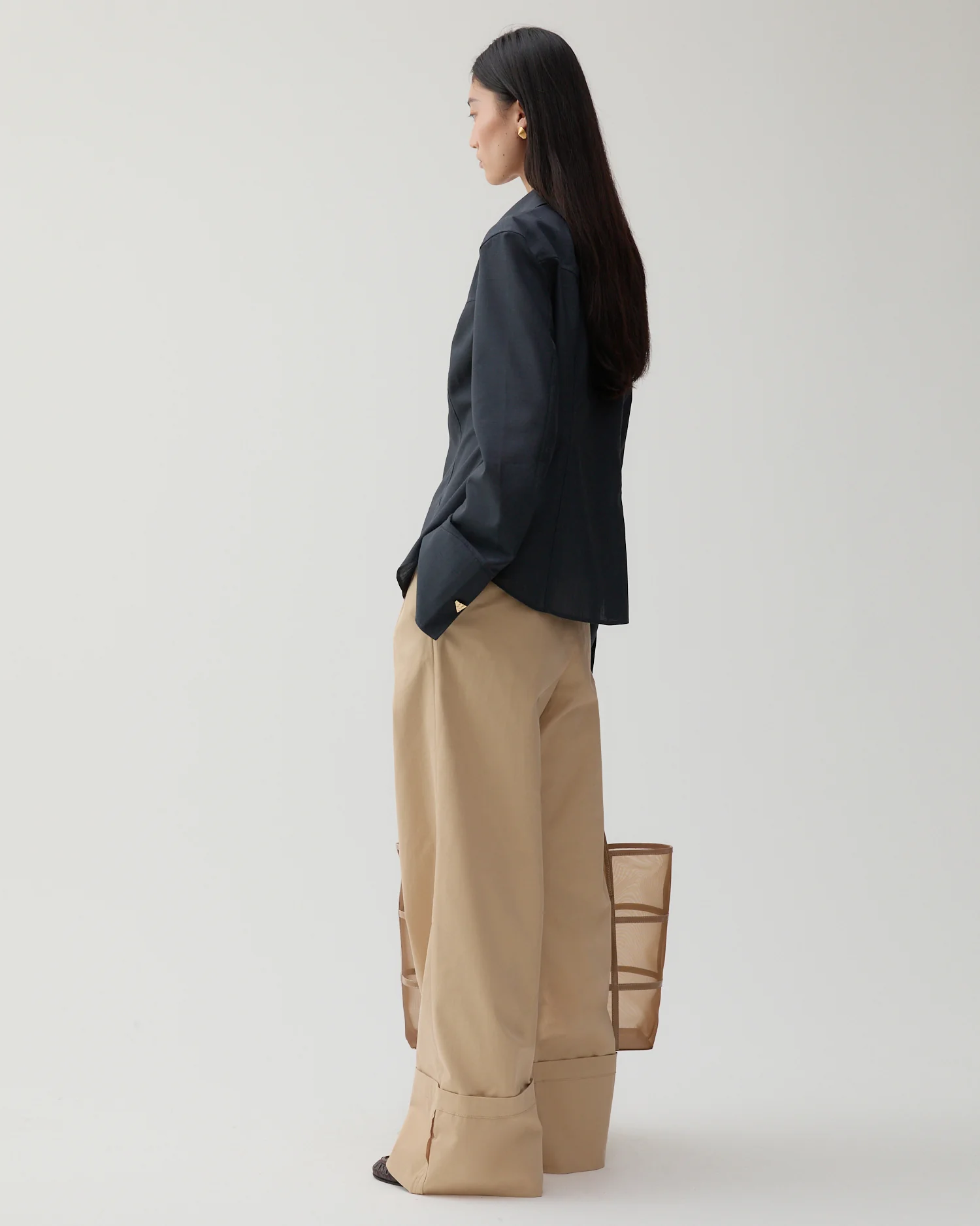 Camille Shirt Wool Blend Suiting Slate - Image 3