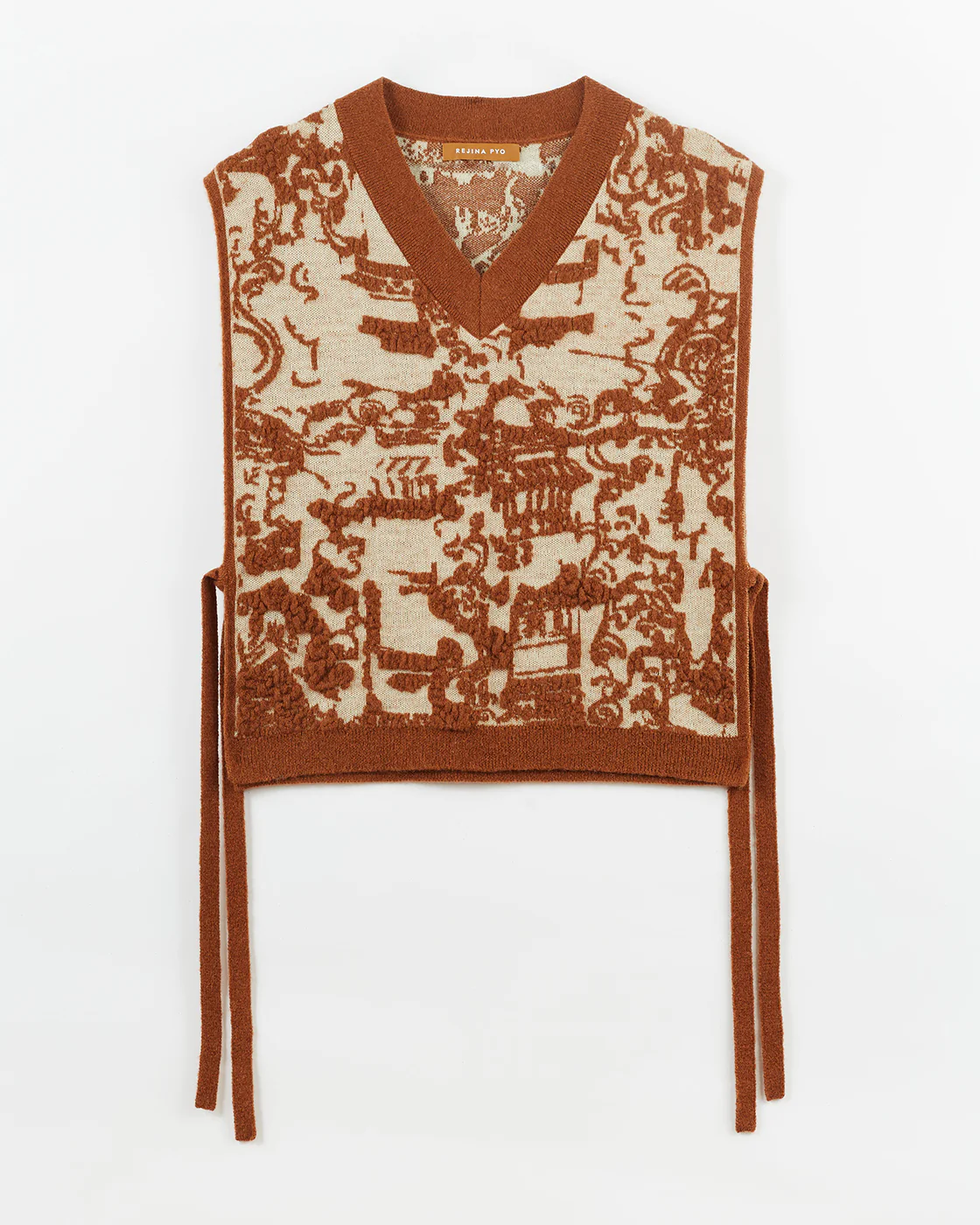 Citro Vest Alpaca Blend Jacquard Brown - Image 8