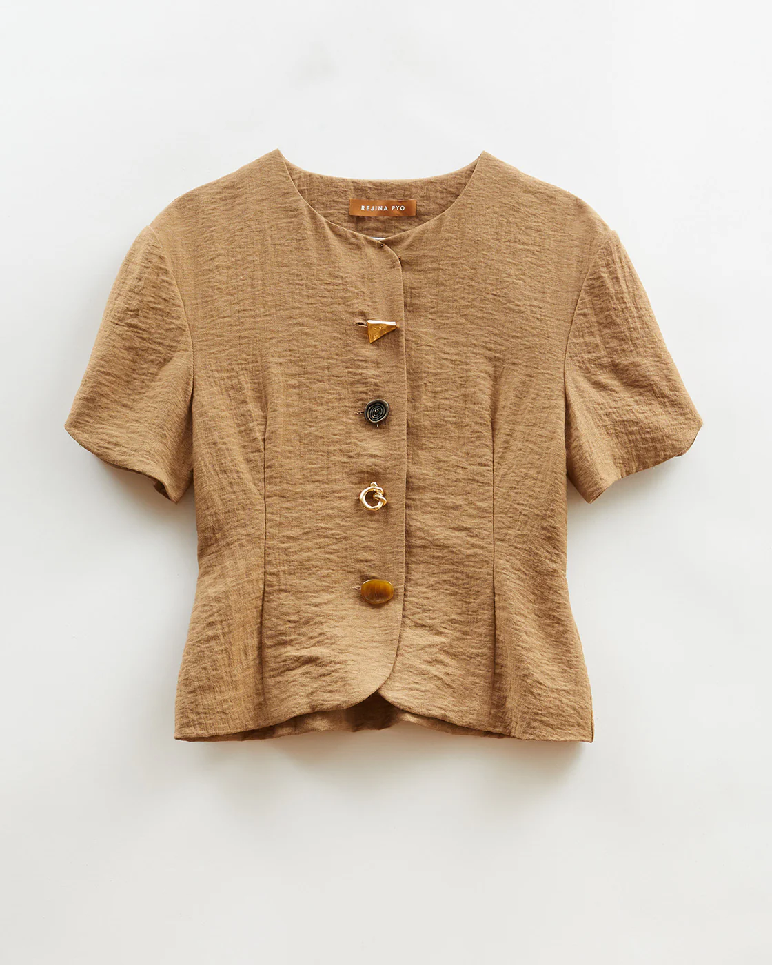 Cody Blouse Viscose Linen Blend Caramel - Image 5