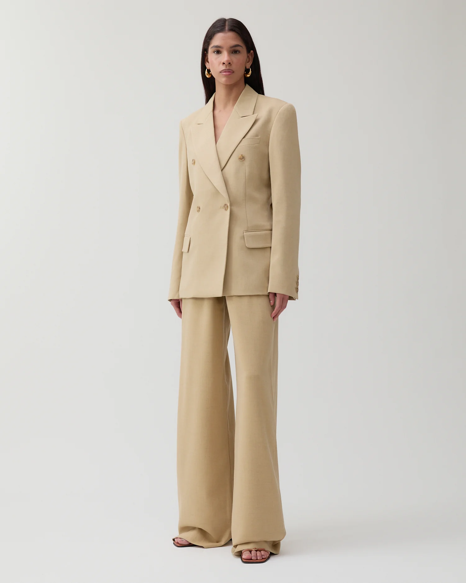 Dana Blazer Tencel Blend Suiting Beige - Image 4