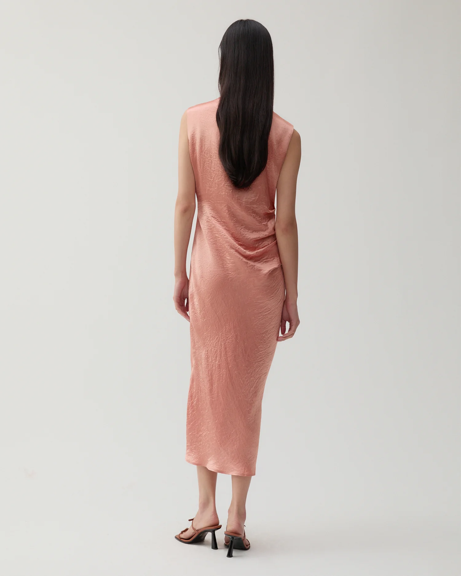 Delilah Dress Acetate Satin Pink - Image 3