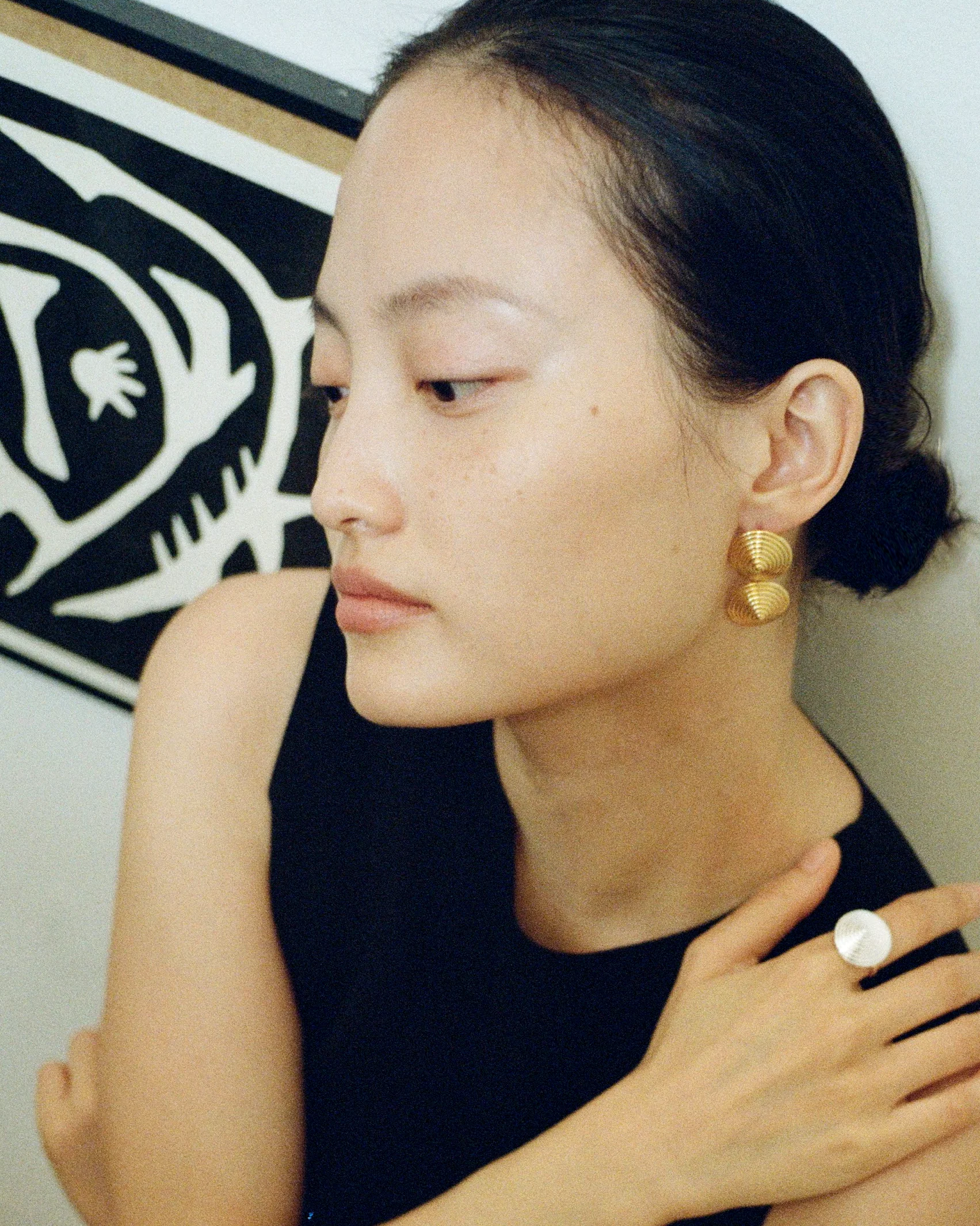 Double Spin Earrings Gold Plated - Image 2