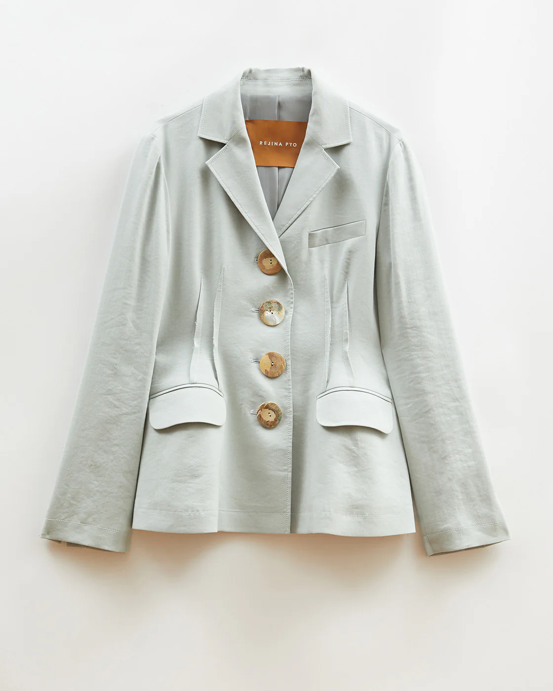 Etta Jacket Viscose Linen Blend Blue - Image 8
