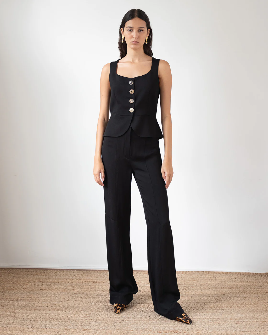 Eunice Vest Crepe Twill Viscose Black - Image 2