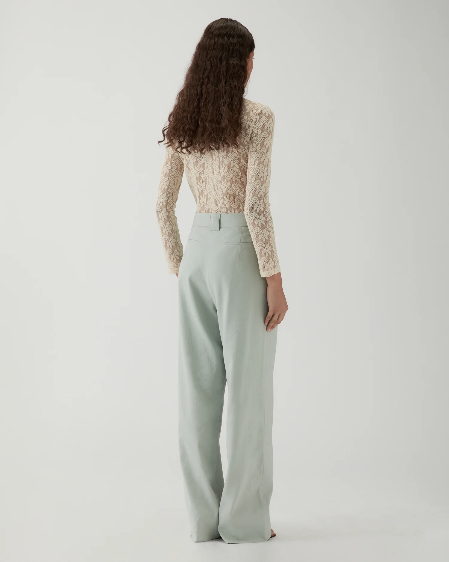 Freya Trousers Viscose Linen Blend Blue - Image 5