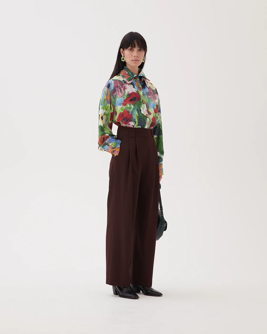 Freya Trousers Wool Blend Twill Burgundy - Image 5