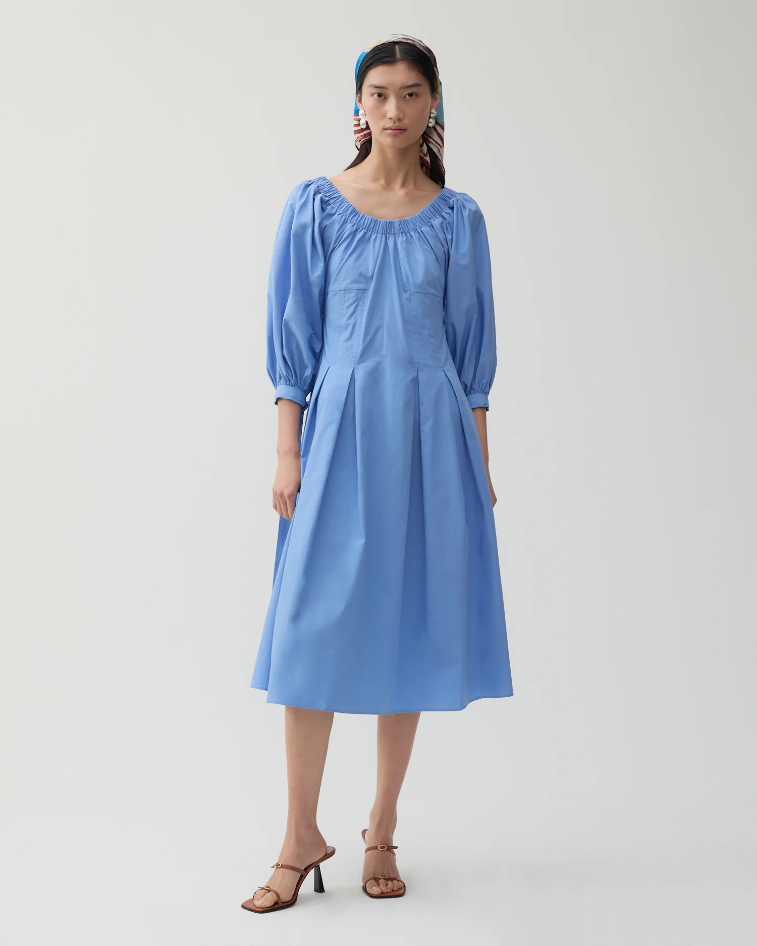 Greta Dress Organic Cotton Blue - Image 2
