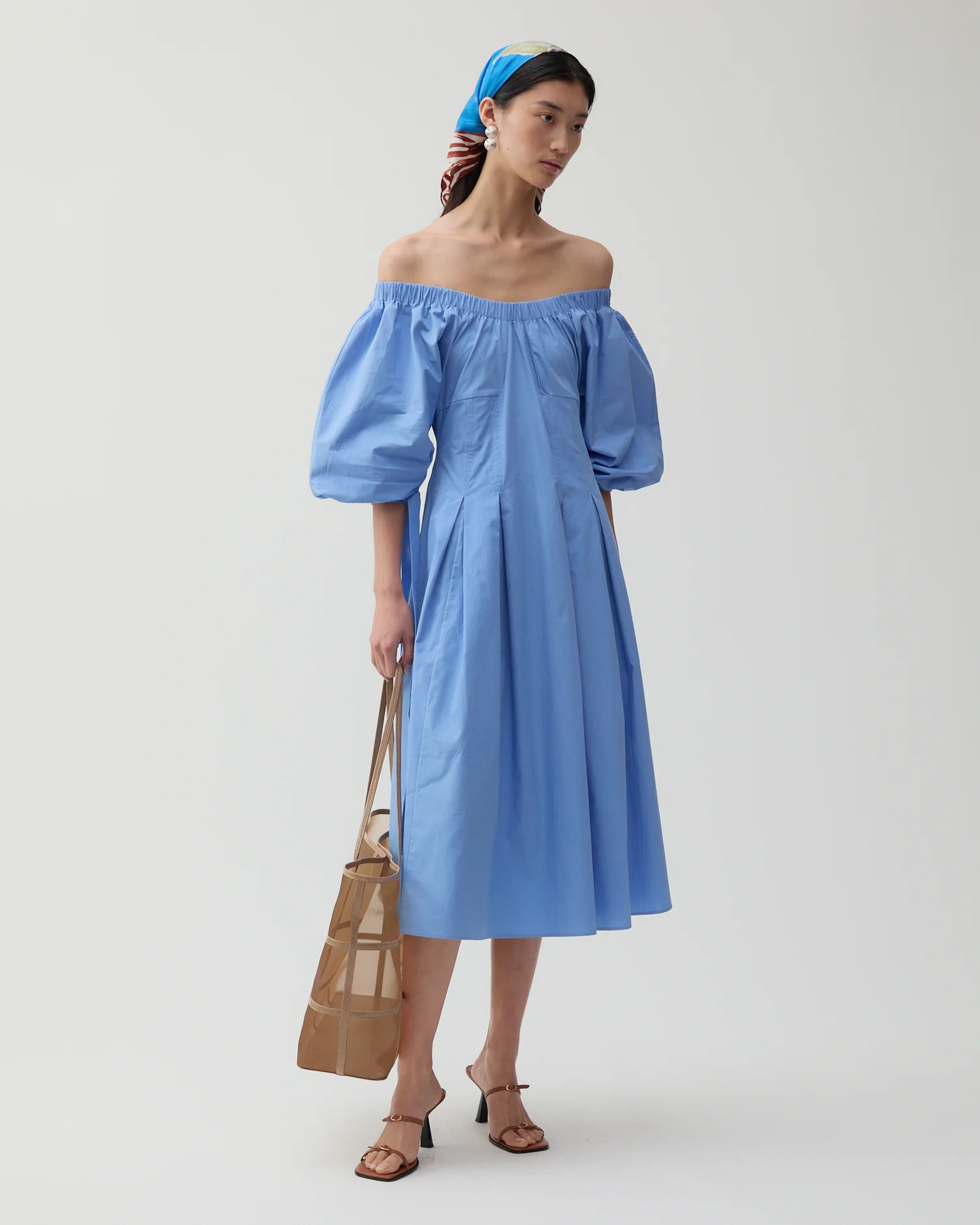 Greta Dress Organic Cotton Blue - Image 6