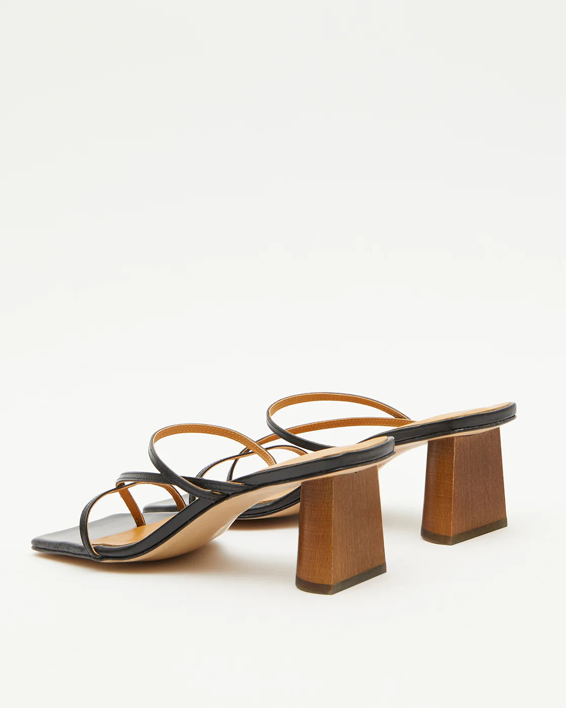 Harley Heeled Sandal 65mm Leather Black - Image 3