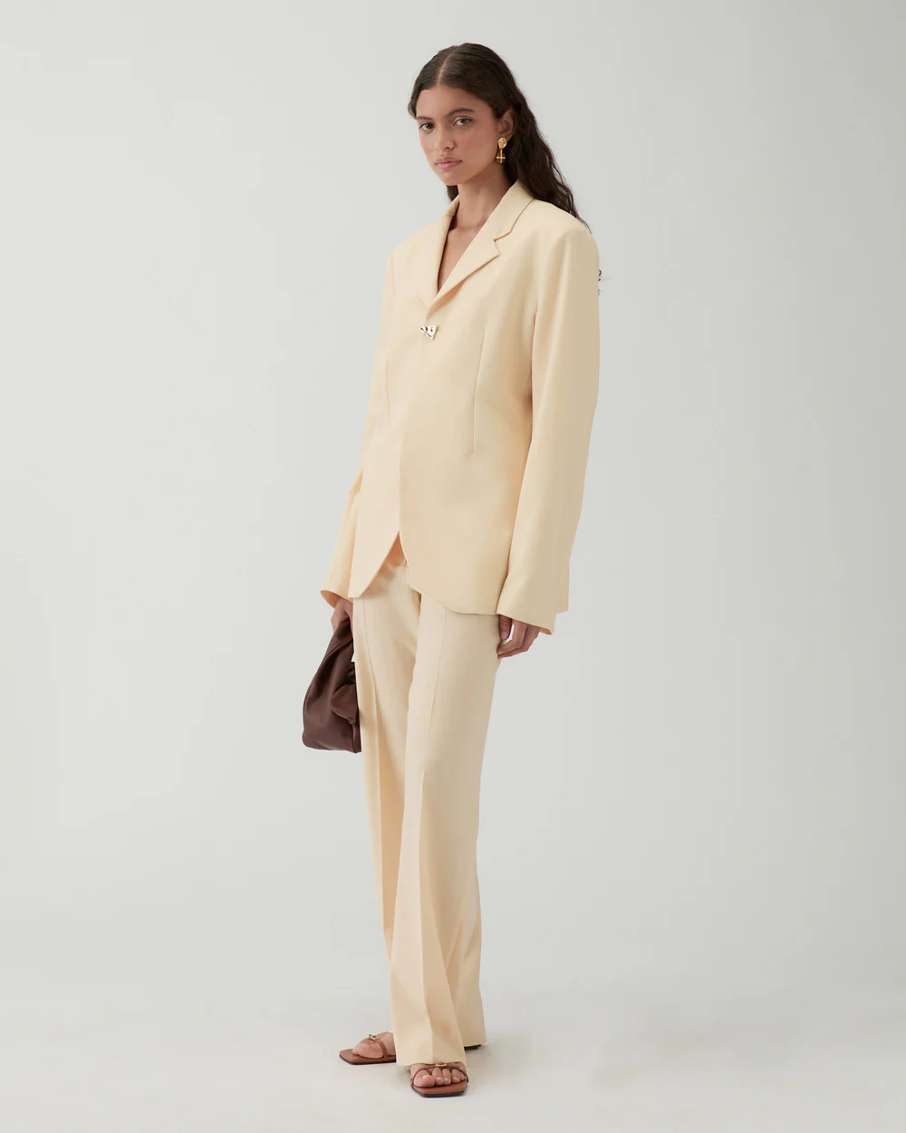 Isla Blazer Wool Blend Suiting Butter - Image 4