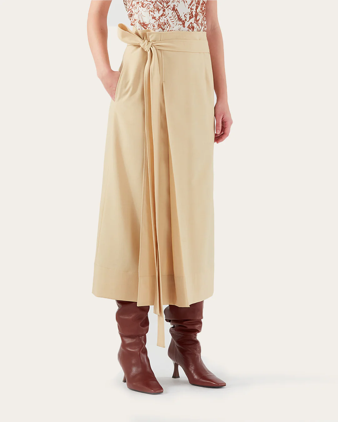 Isra Skirt Wool Blend Shortbread