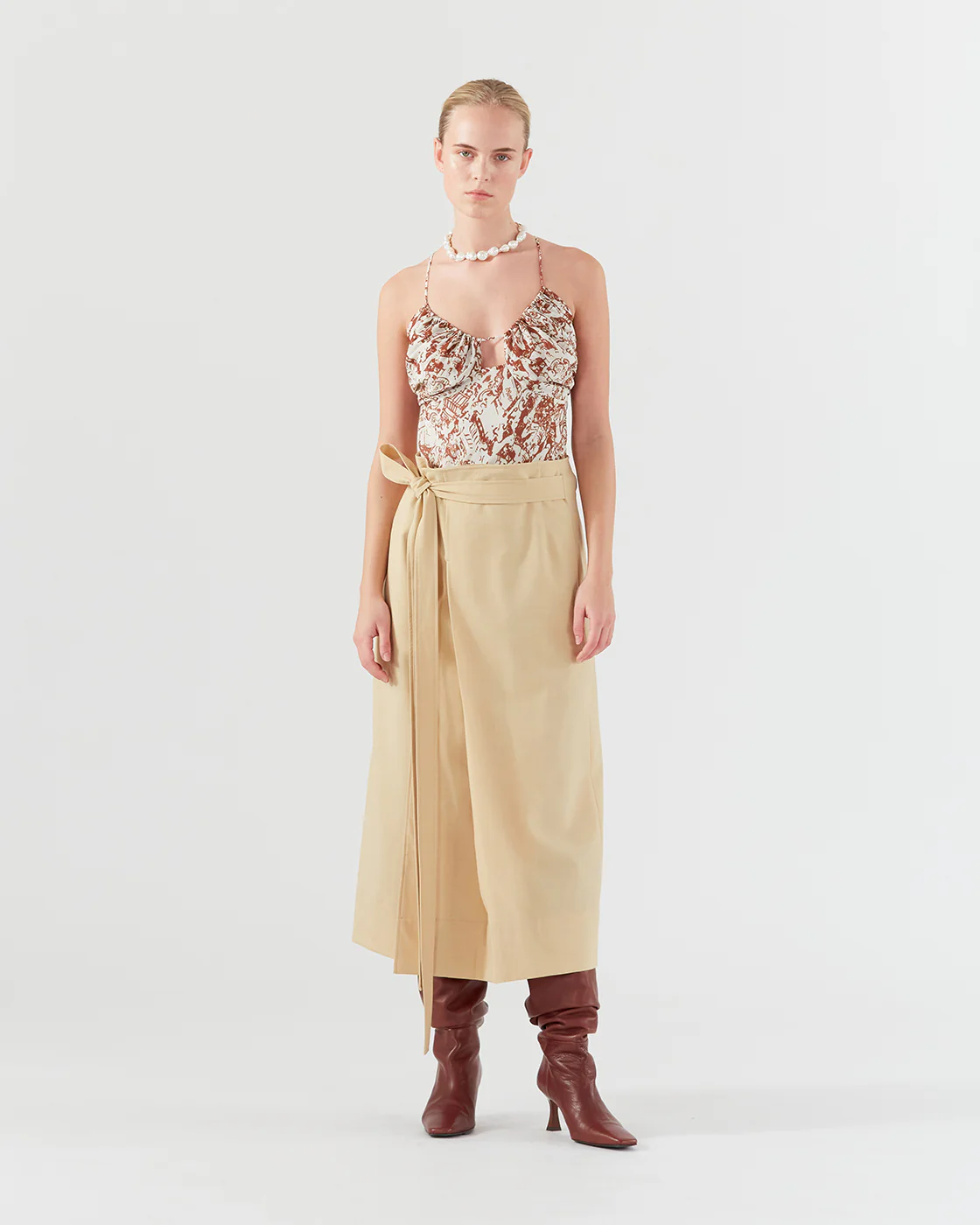 Isra Skirt Wool Blend Shortbread - Image 3