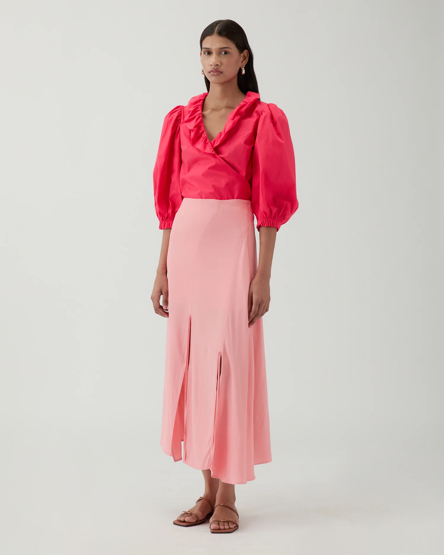 Joey Skirt Crepe Viscose Pink - Image 4