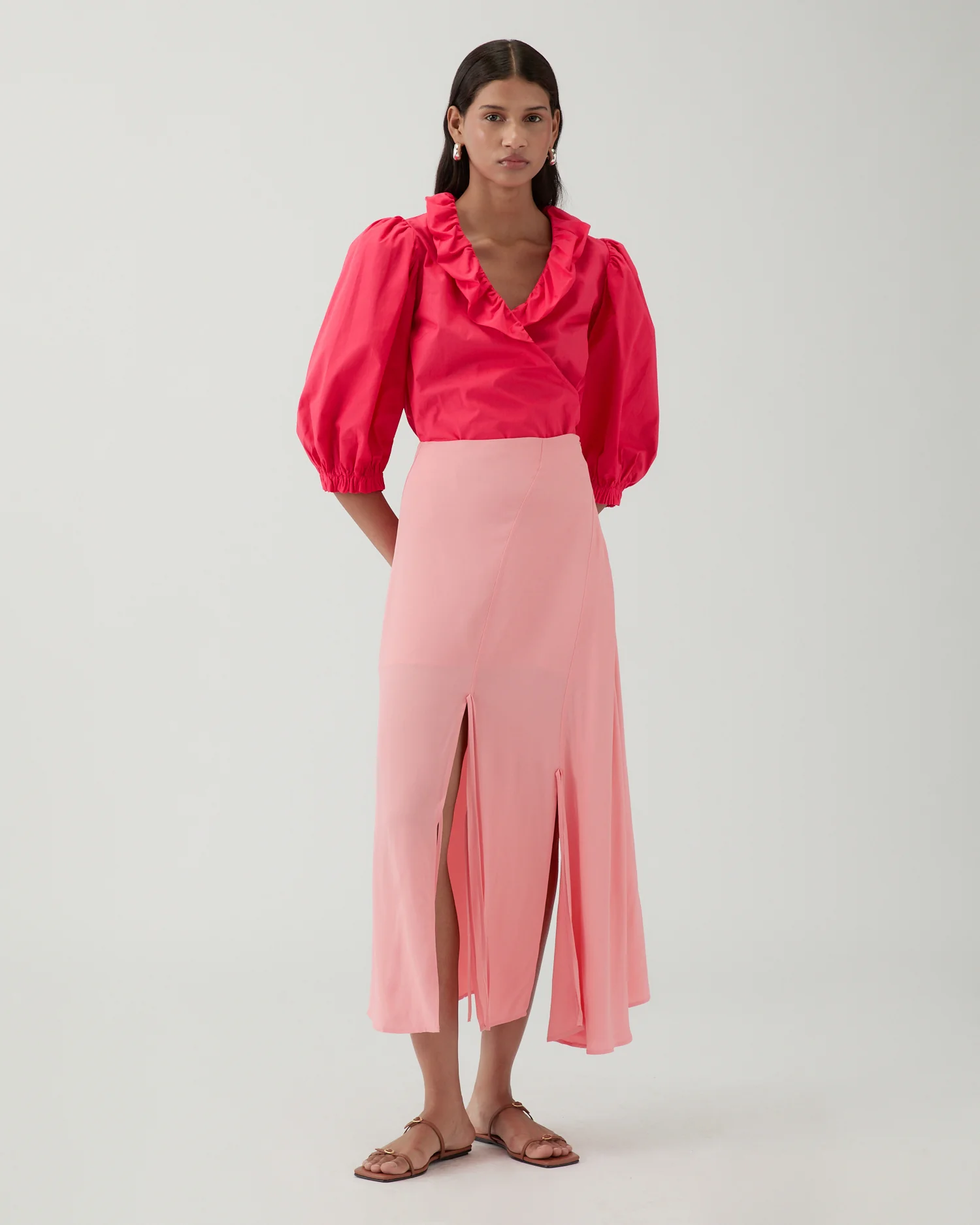 Joey Skirt Crepe Viscose Pink - Image 5
