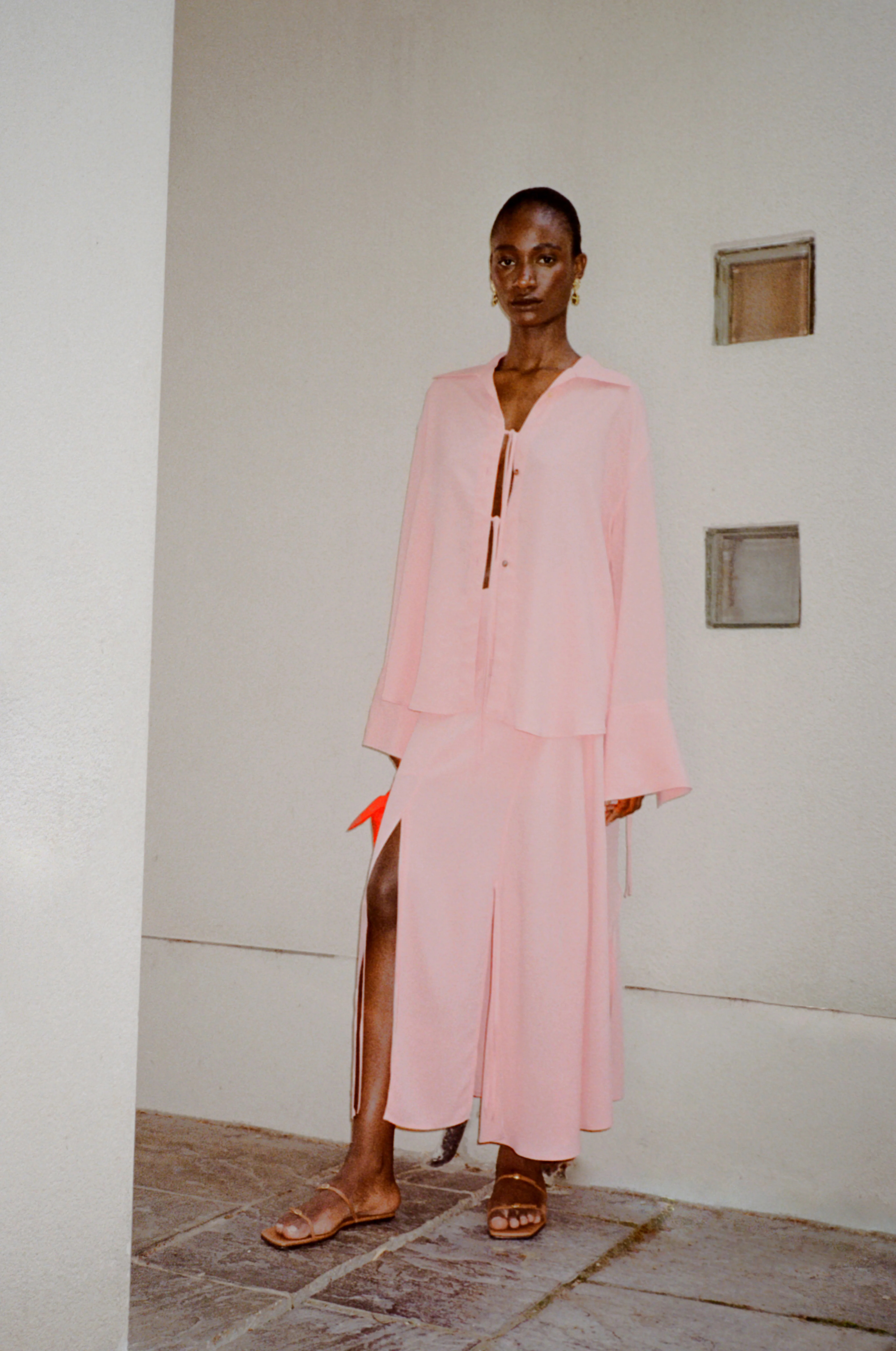 Joey Skirt Crepe Viscose Pink - Image 7