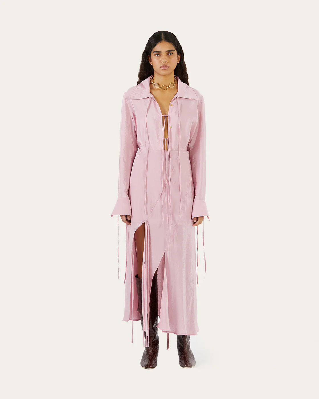 Joey Skirt Viscose Blend Pink - Image 3