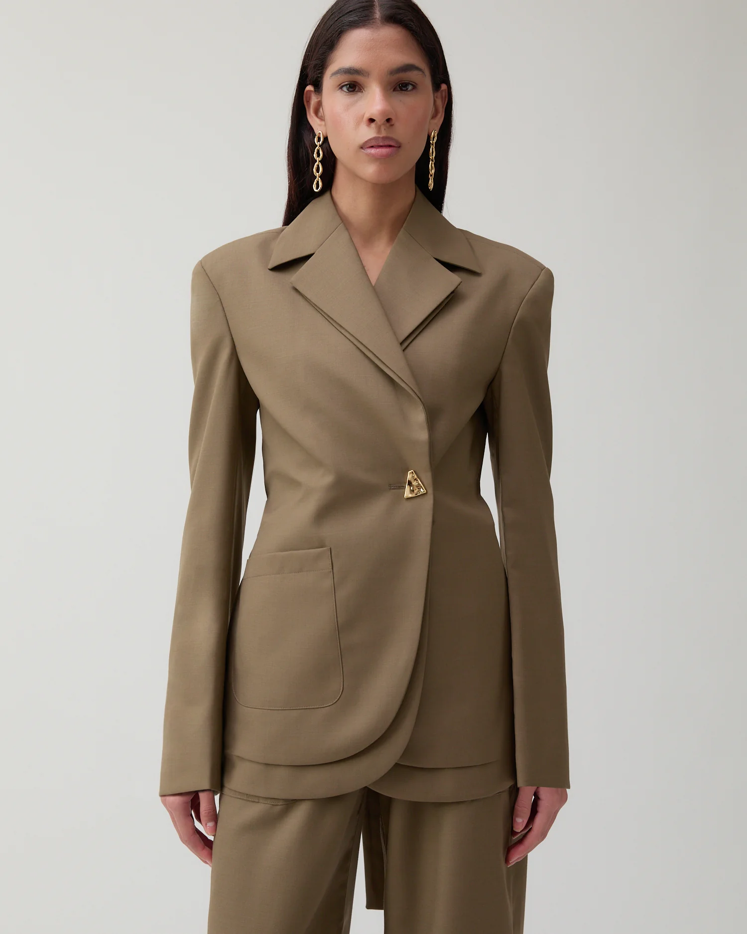 Johanna Blazer Wool Blend Olive - Image 3