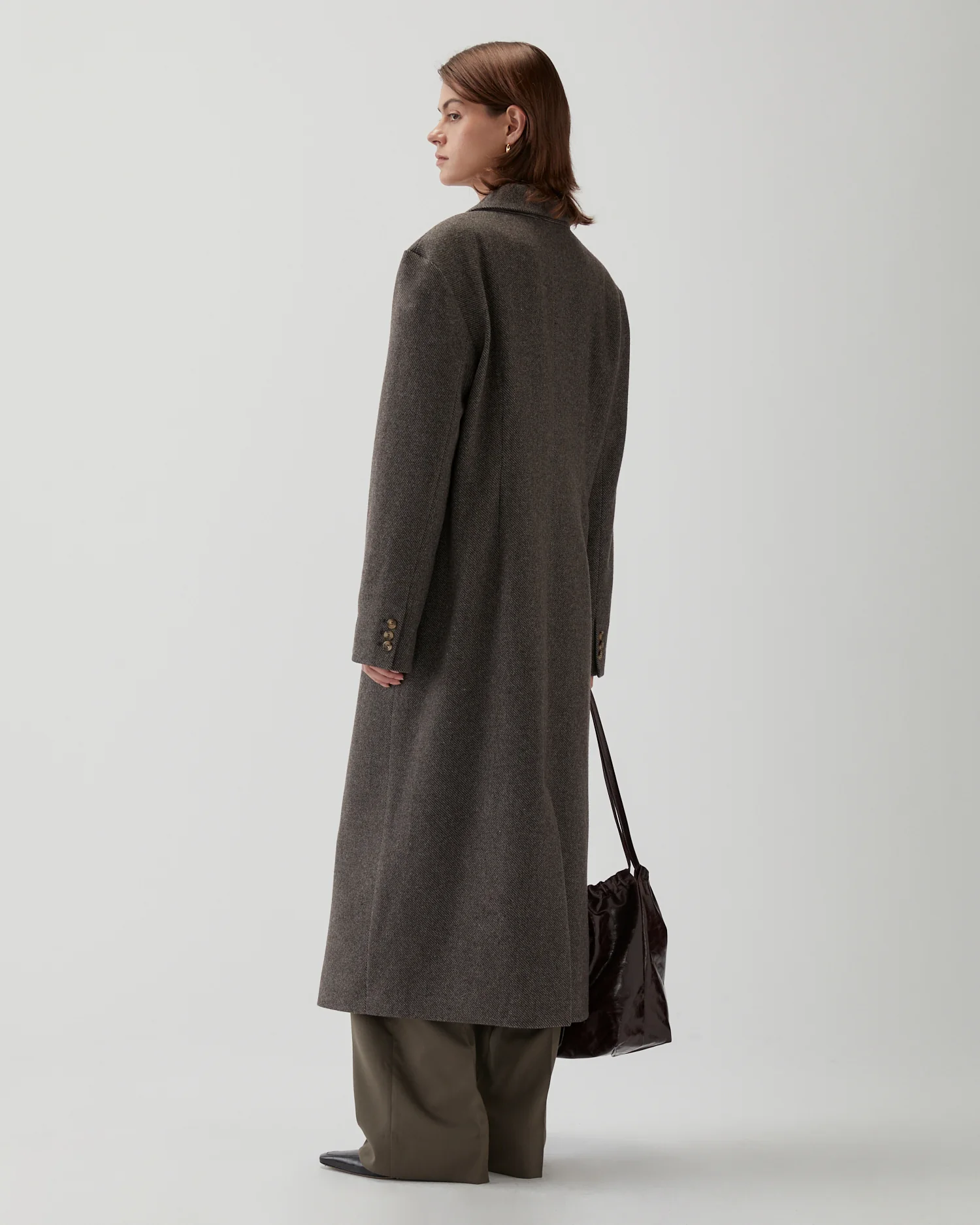 Jolene Coat Wool Blend Twill Mole Brown - Image 5