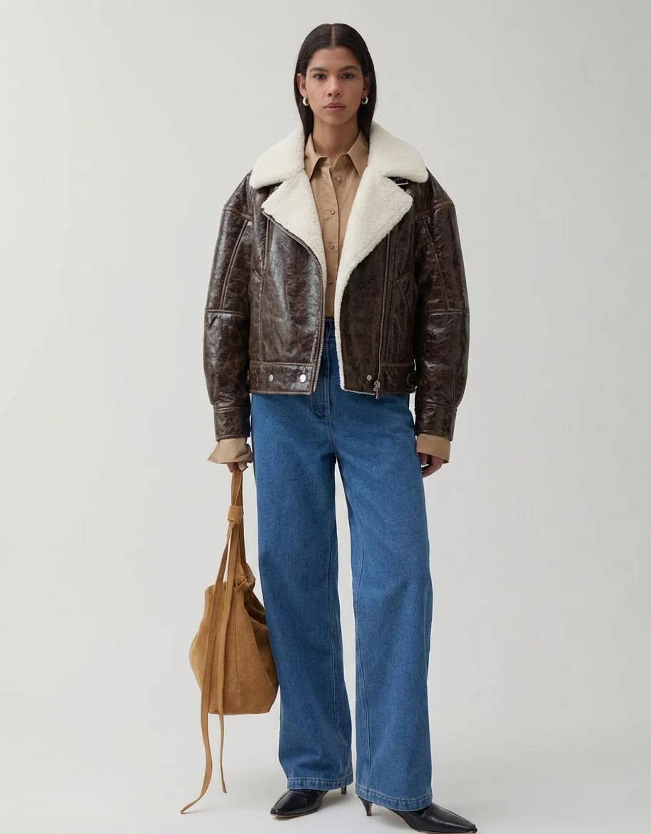 Jordan Jacket Shearling Brown - Image 3