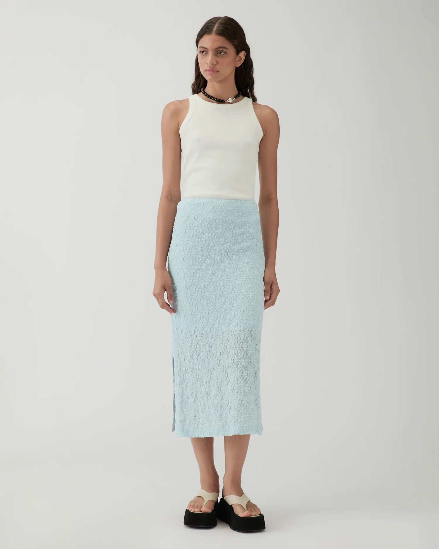 Justine Skirt Lace Floral Blue - Image 2
