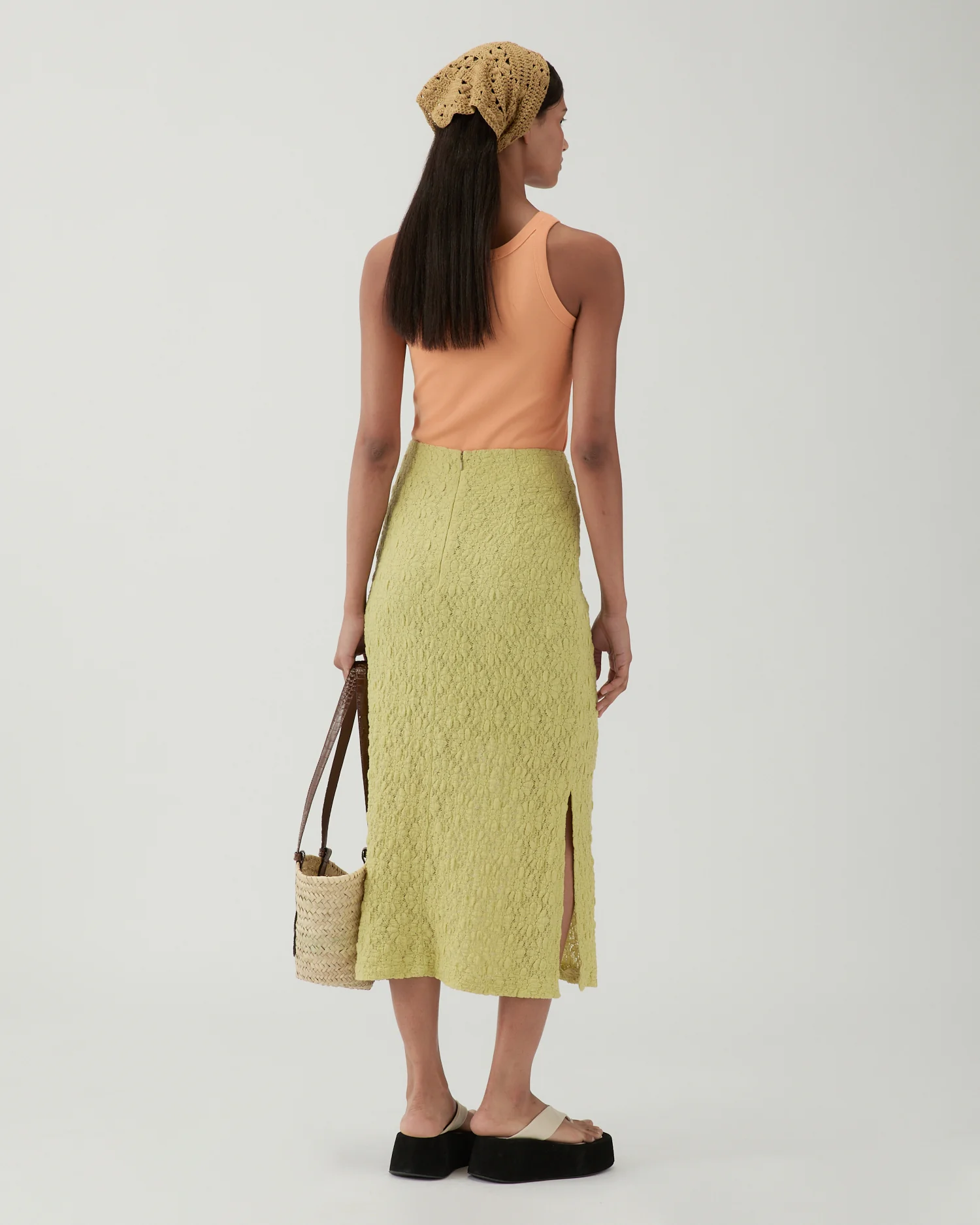 Justine Skirt Lace Floral Lime - Image 4