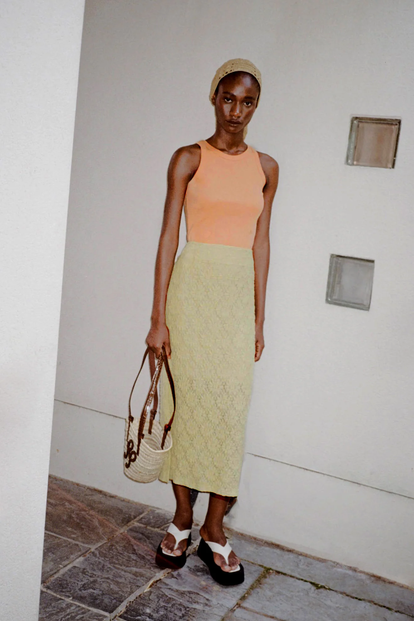Justine Skirt Lace Floral Lime - Image 6