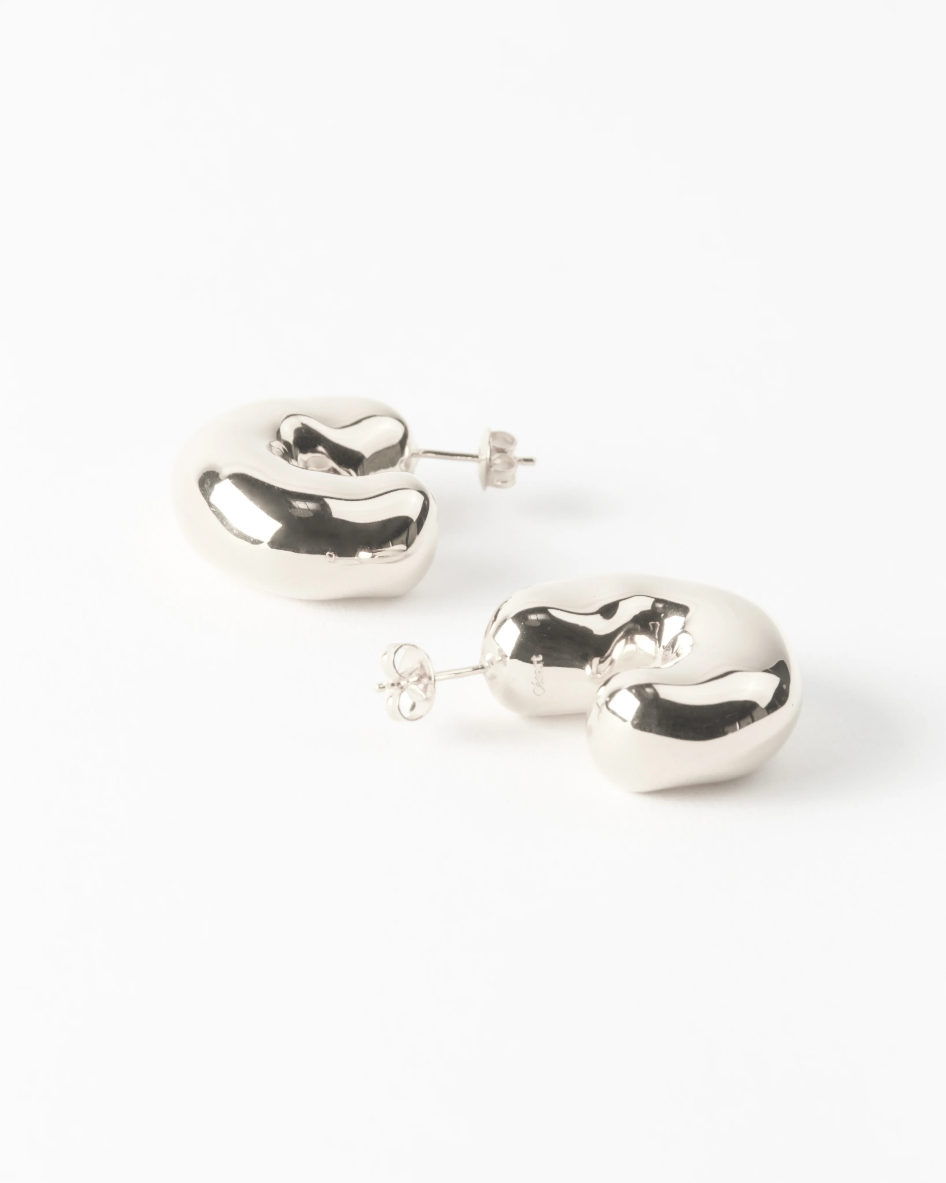 Large Molten Hoops Silver Plated - Image 2