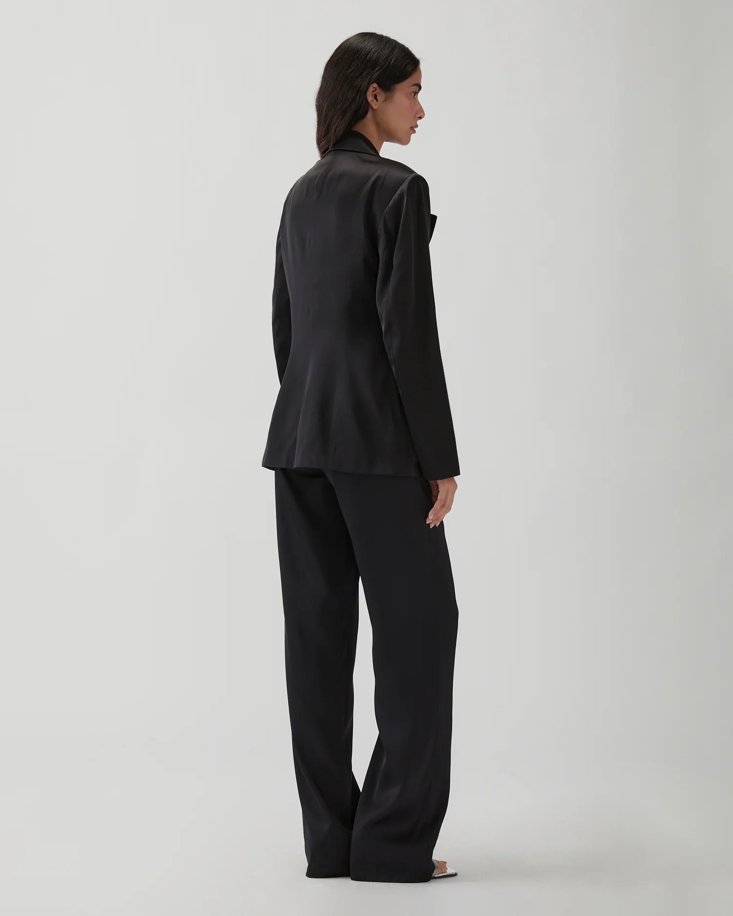 Leila Blazer Duchesse Satin Black - Image 3