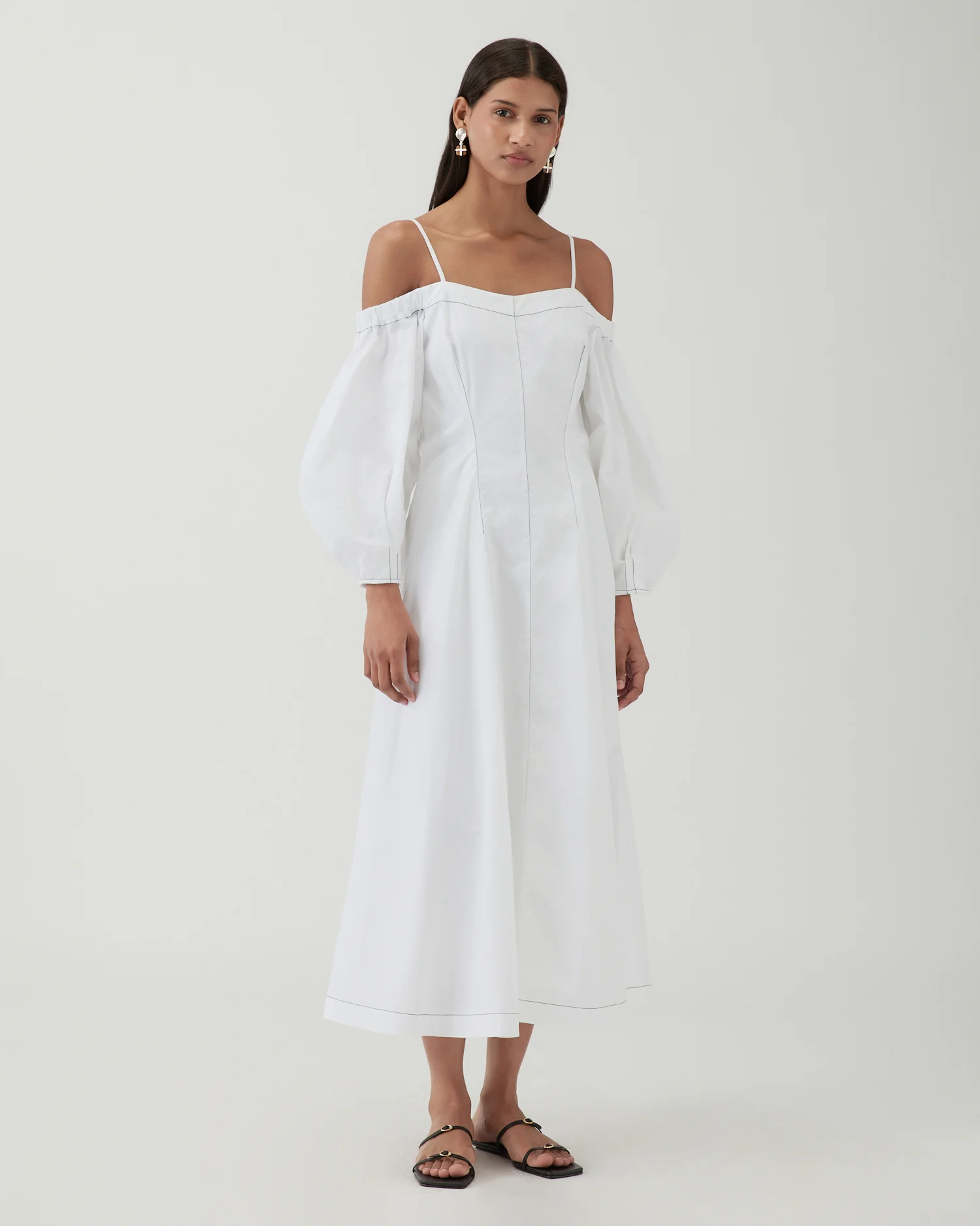 Leila Dress Organic Cotton Off-White - Image 3