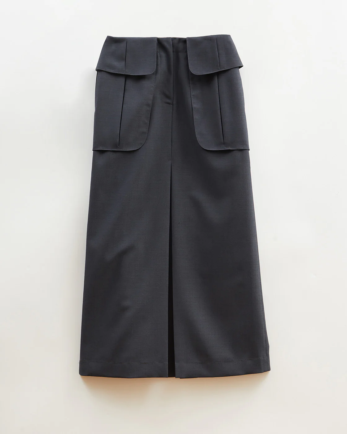 Lila Skirt Wool Blend Suiting Slate - Image 4