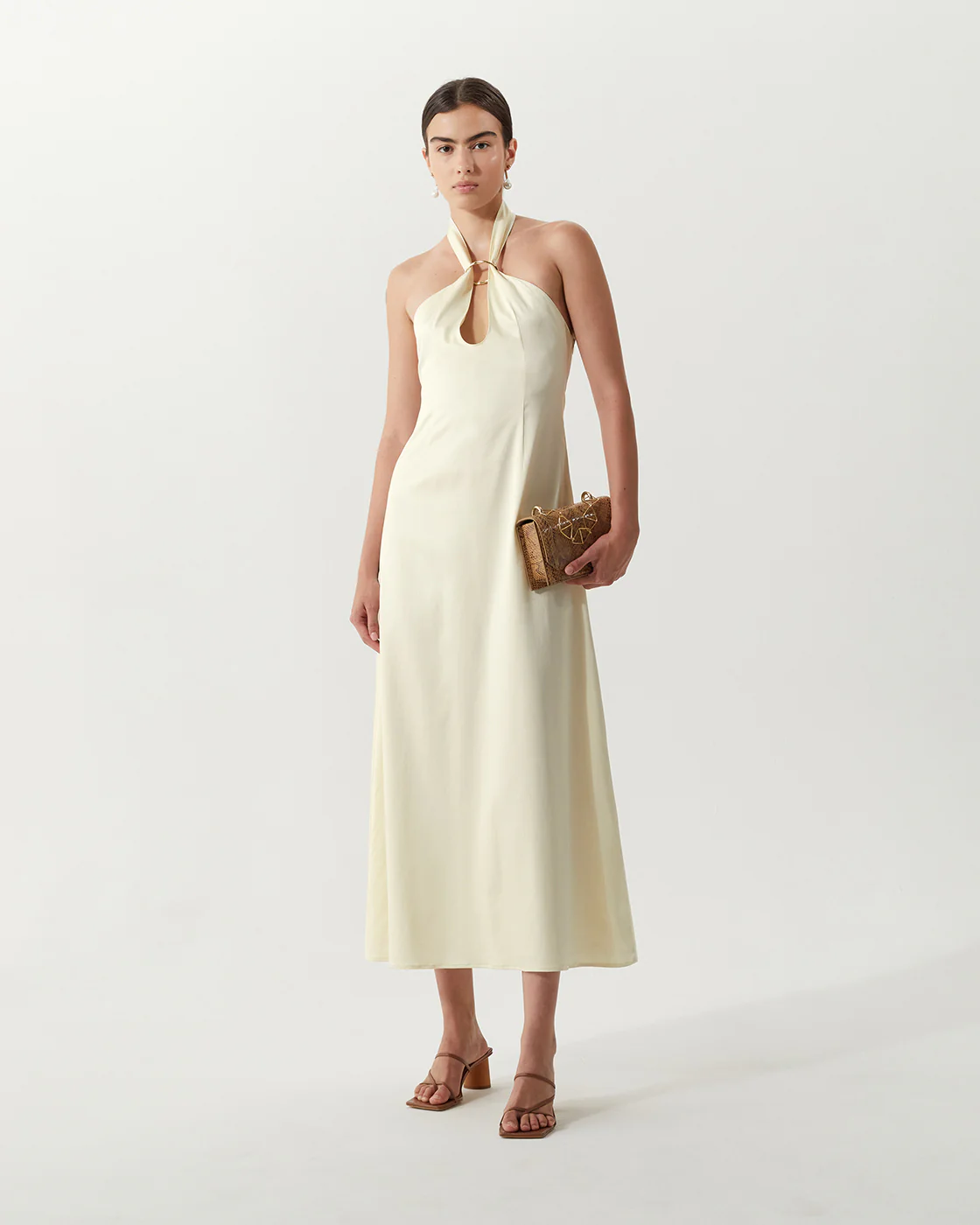 Lily Dress Silk Satin Butter