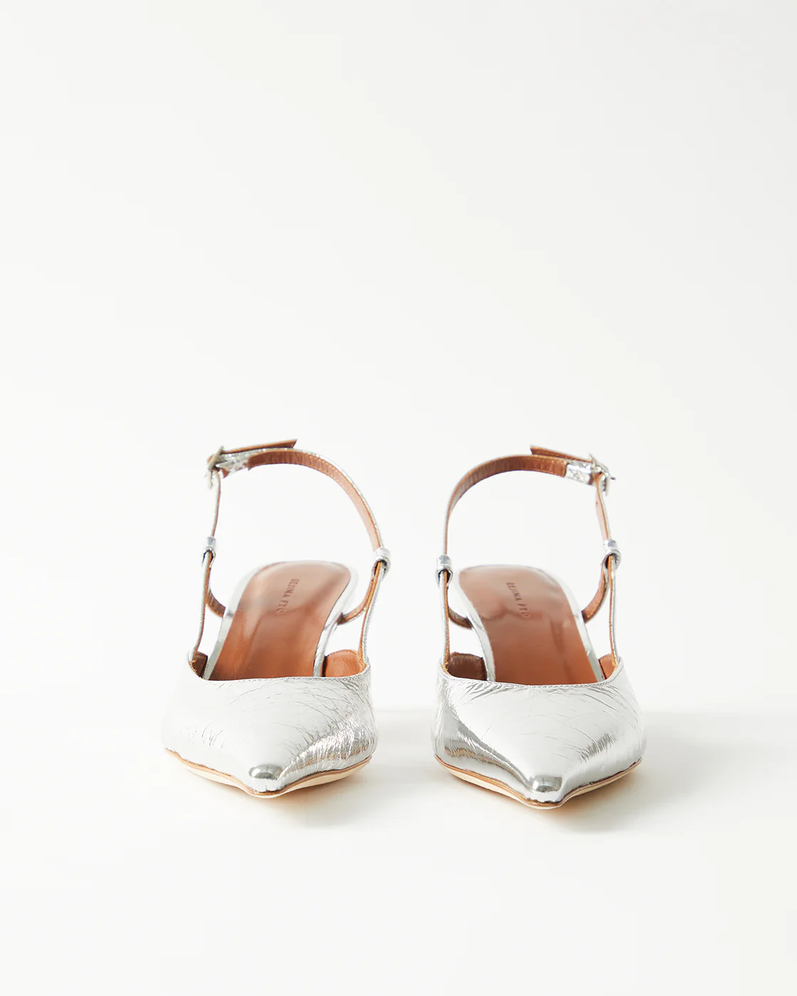 Lou Kitten Heels Leather Silver - Image 7
