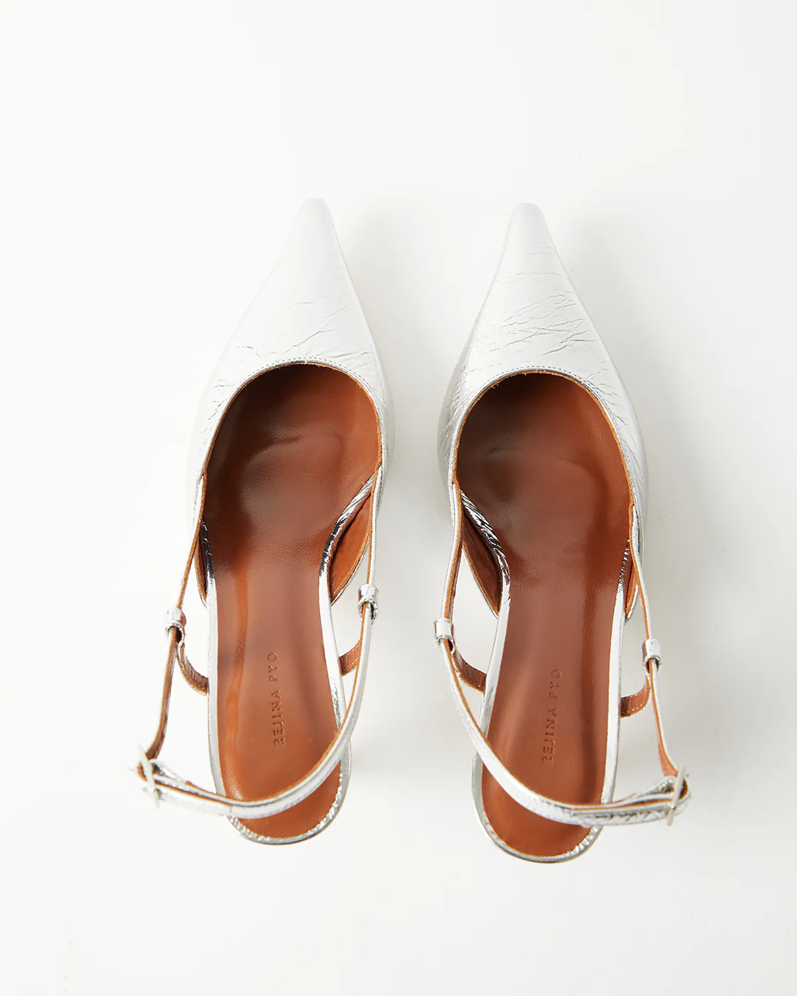 Lou Kitten Heels Leather Silver - Image 8