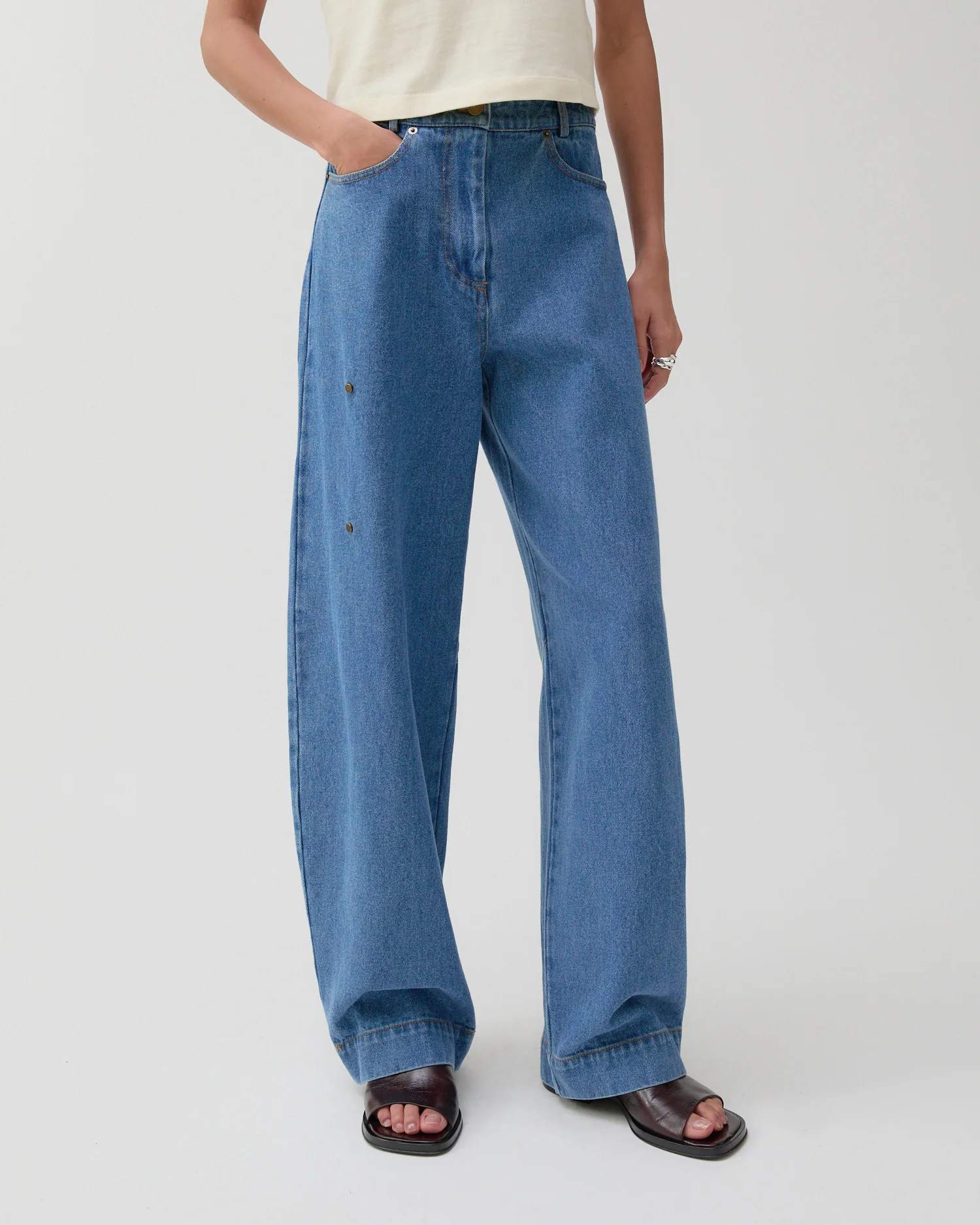 Margot Trousers Organic Cotton Denim Indigo - Image 3