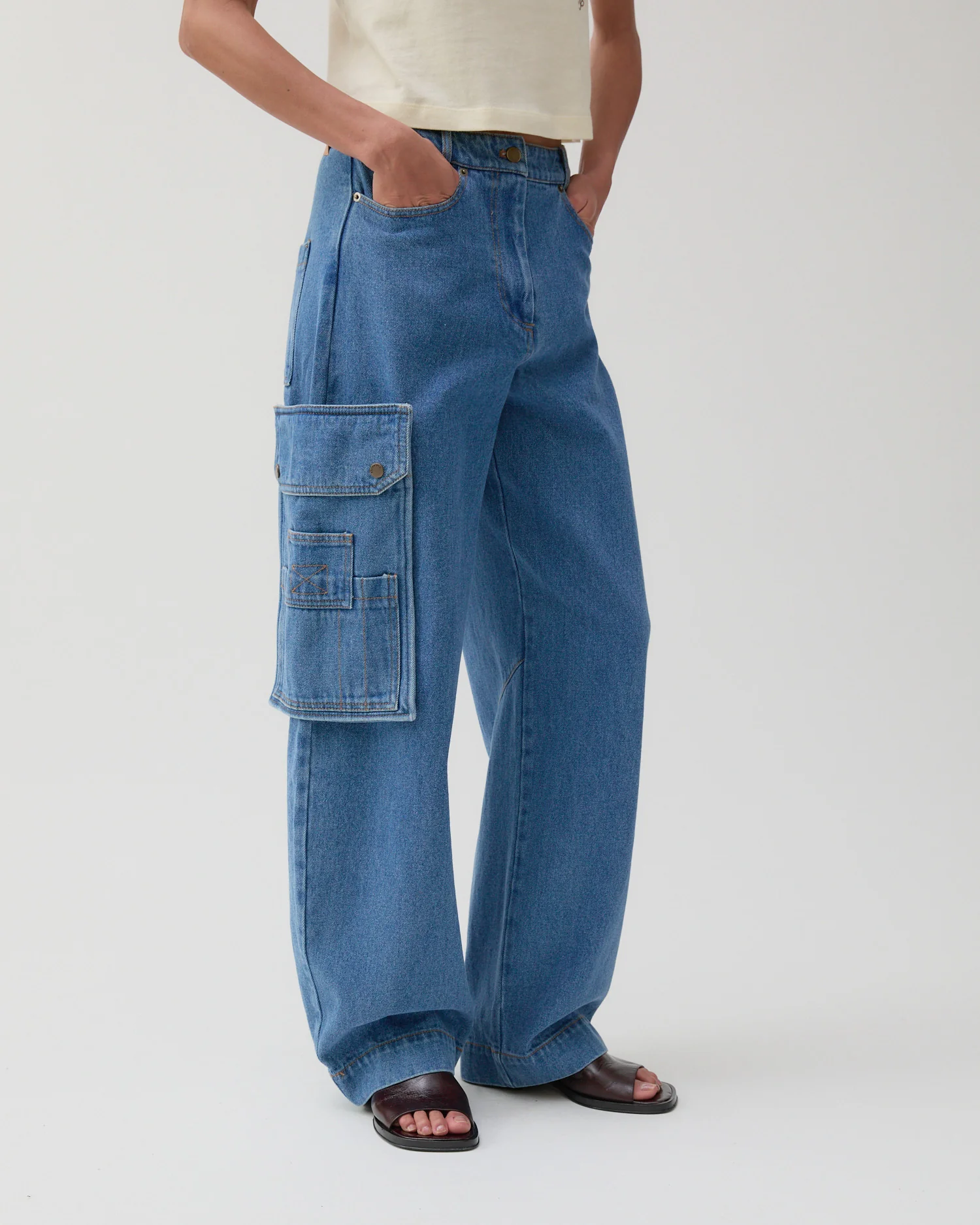 Margot Trousers Organic Cotton Denim Indigo - Image 4