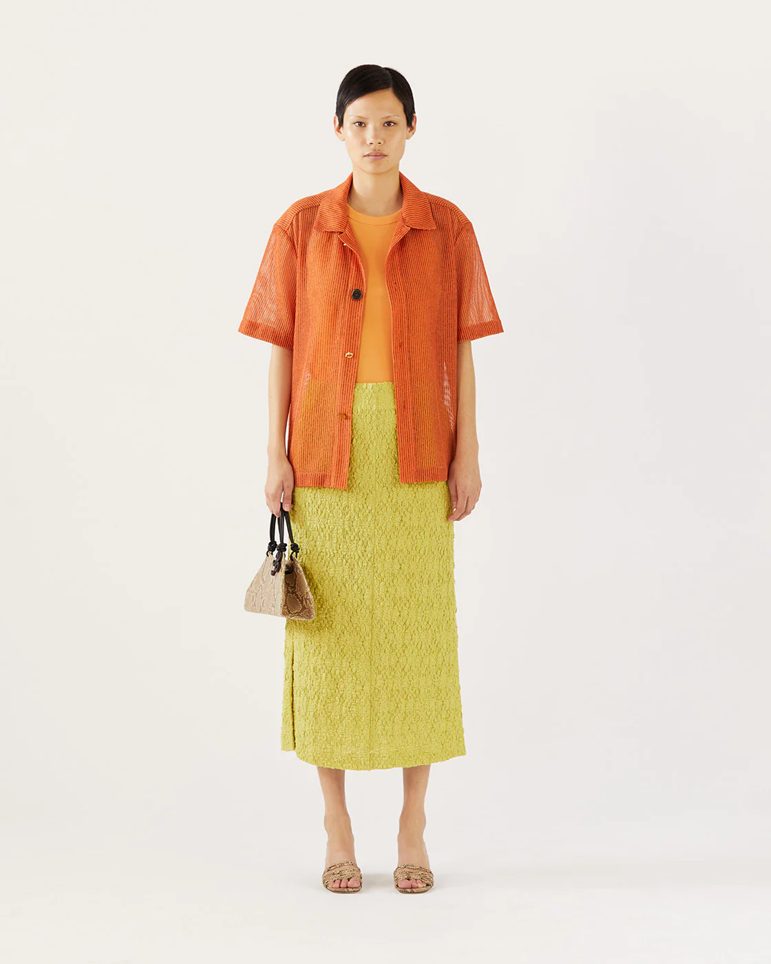 Marty Shirt Mesh Stripe Orange - Image 2