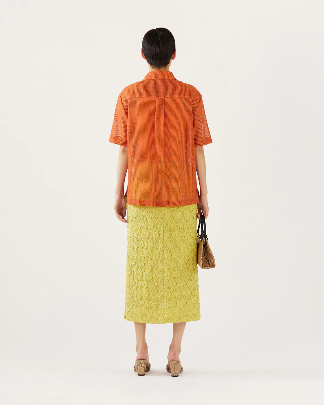 Marty Shirt Mesh Stripe Orange - Image 6