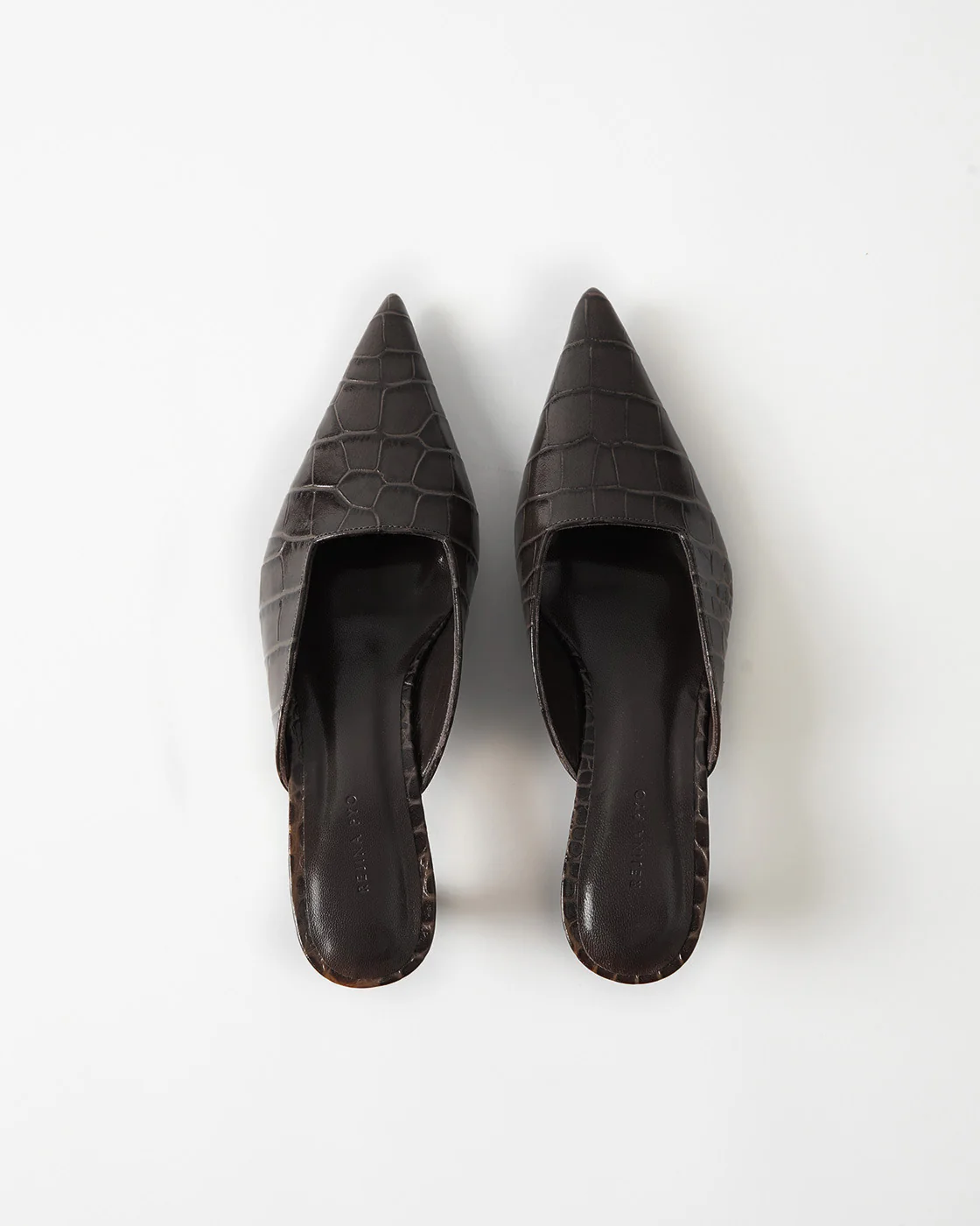 Mathilde Mule Leather Emboss Croc Black - Image 3